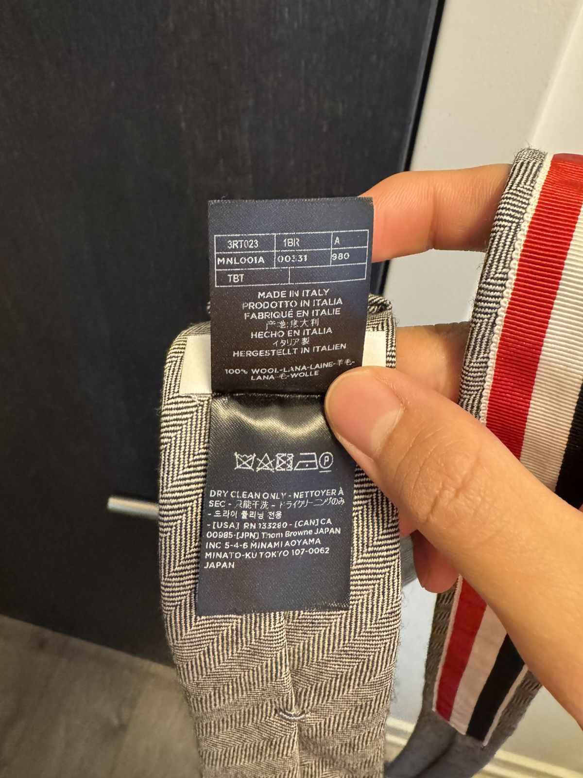 Thom Browne Thom Browne Black & White Herringbone Tie Size ONE SIZE - 6 Thumbnail