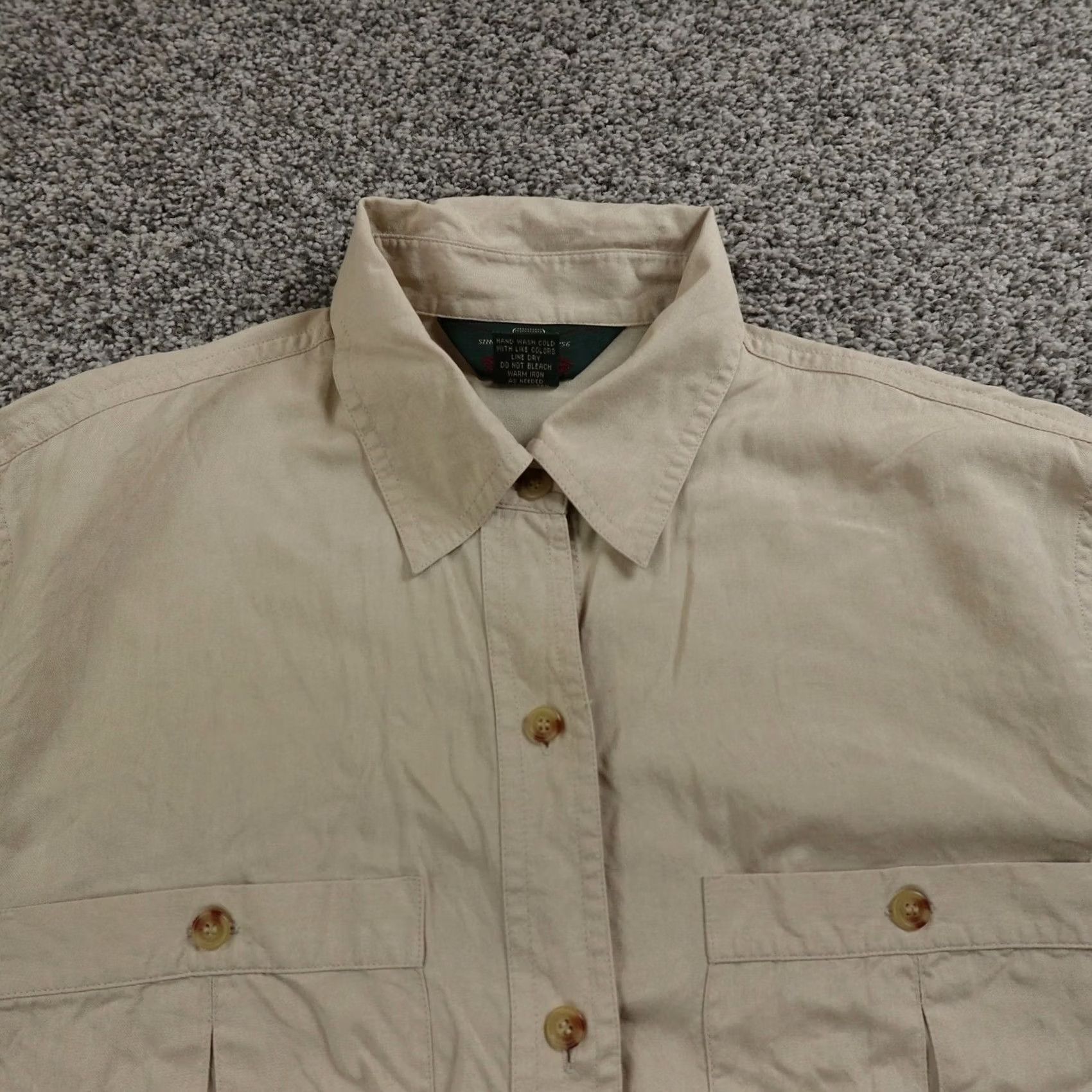 Orvis Orvis Shirt Mens S Beige Silk Short Sleeve Button-Up Casual Travel Outdoor Hiking Size US S / EU 44-46 / 1 - 3 Thumbnail