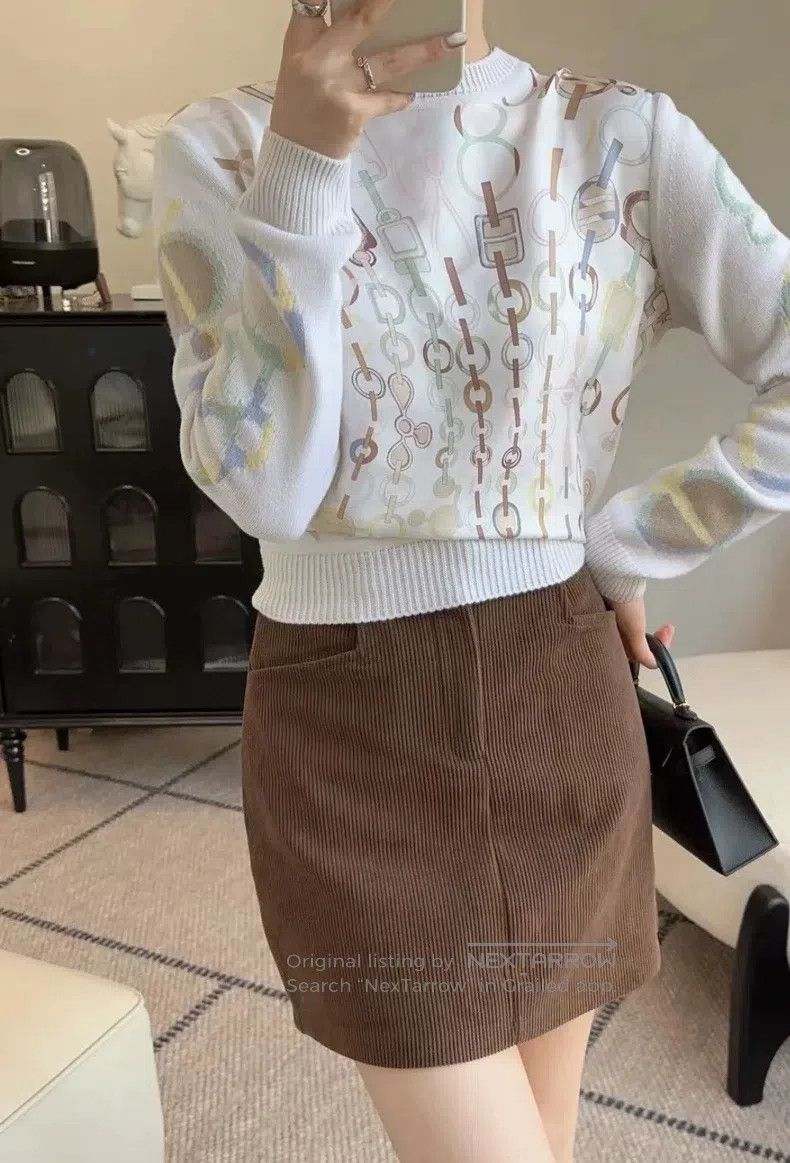 Hermes Hermes Silk knitwear, beige Size XXS / US 00 / IT 34 - 3 Thumbnail