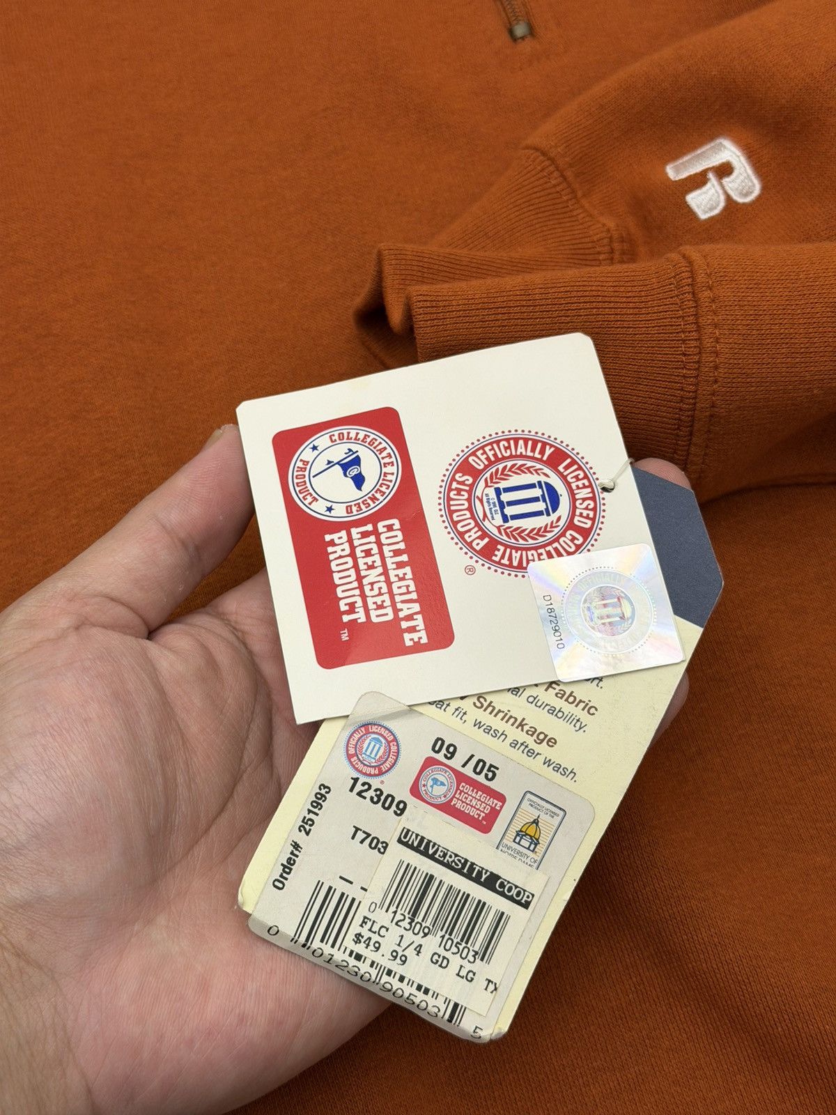 Russell Athletic Vintage Texas Longhorns 1/4 Zip Russell Athletic TeamIssue L Size US L / EU 52-54 / 3 - 7 Thumbnail