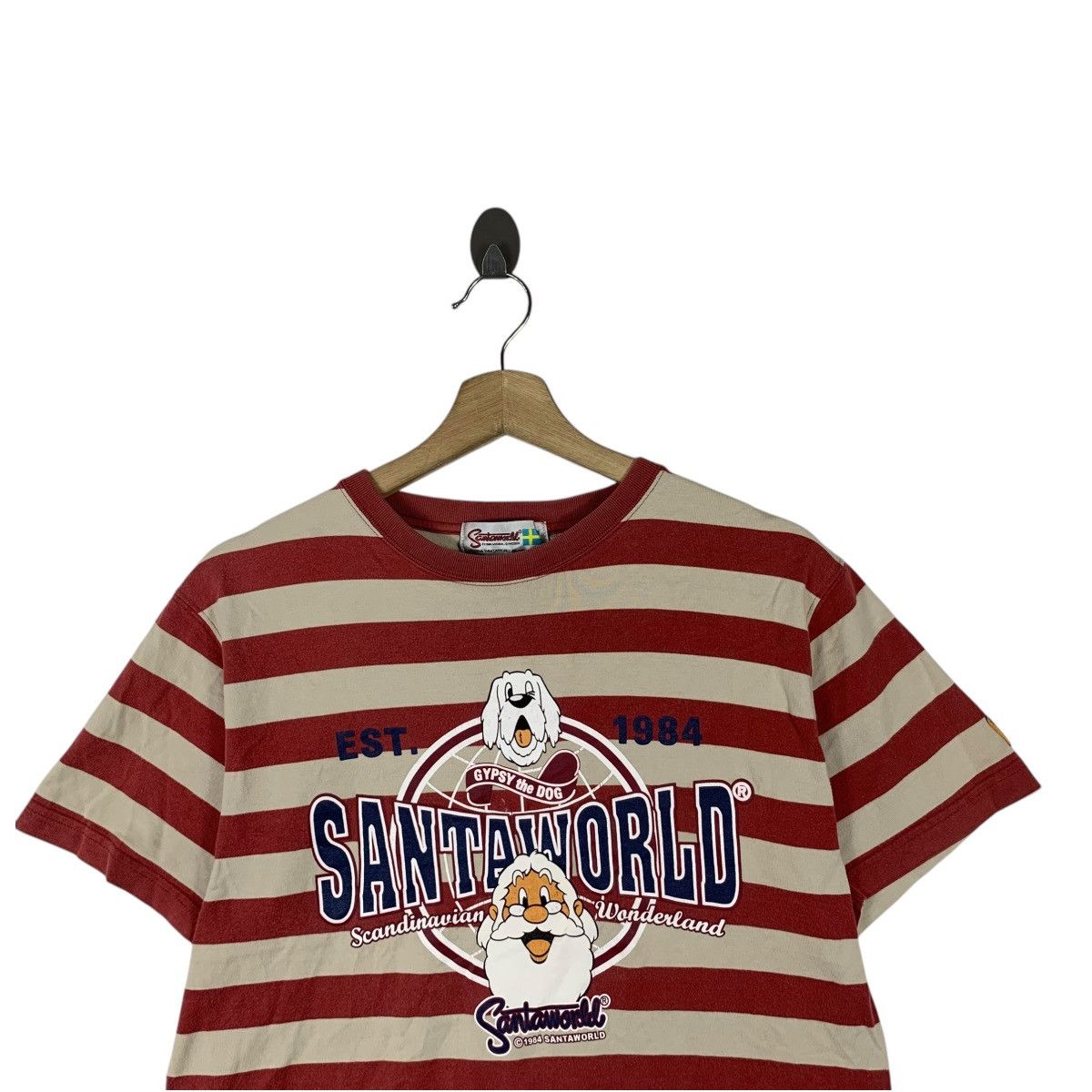 Vintage Vintage SANTAWORLD SWEDEN WONDERLAND Dog Striped Tee Shirt Size M / US 6-8 / IT 42-44 - 2 Thumbnail
