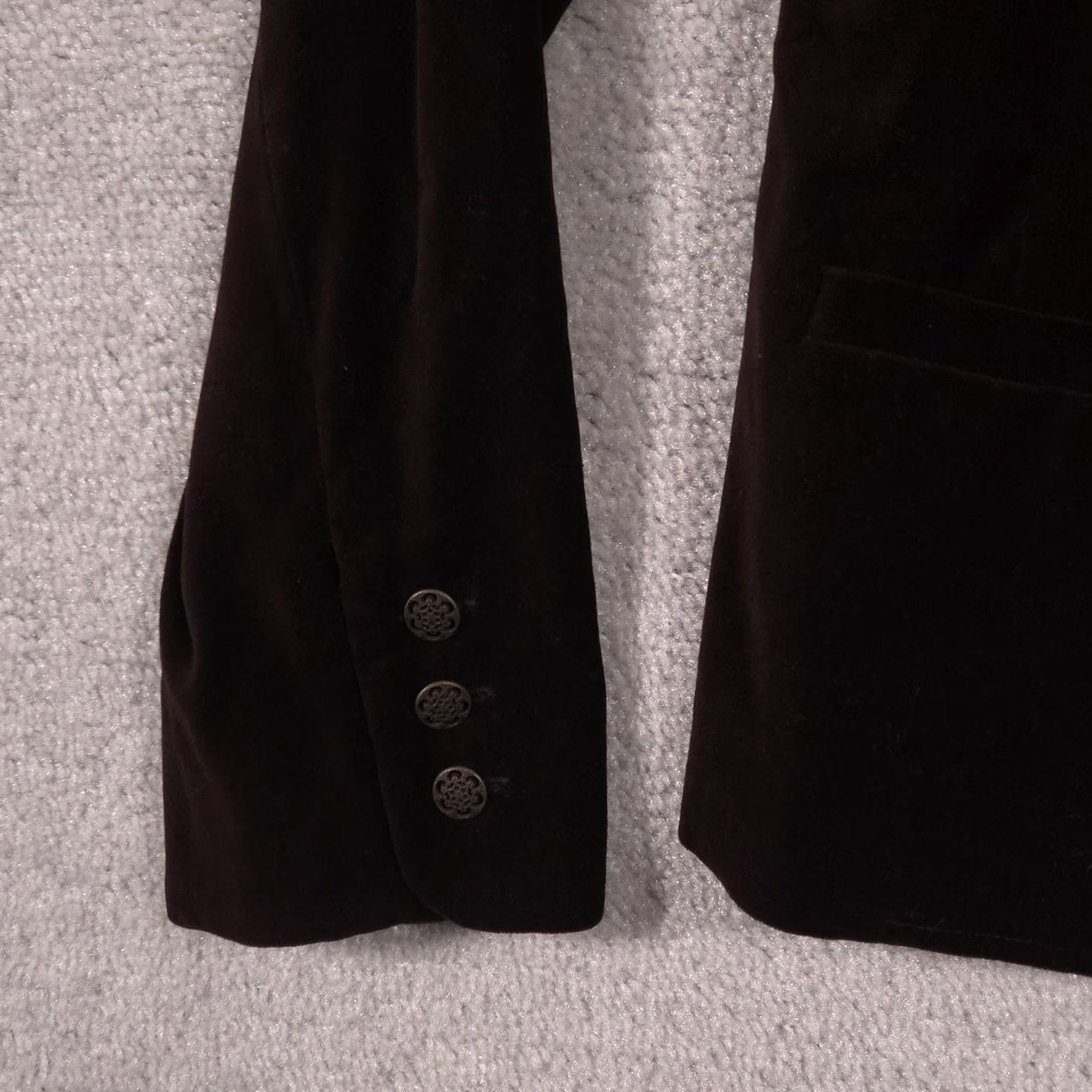 Croft & Barrow Croft & Barrow Womens Blazer 10 Brown Velvet Two Button Lined Career Jacket Size L / US 10 / IT 46 - 5 Thumbnail