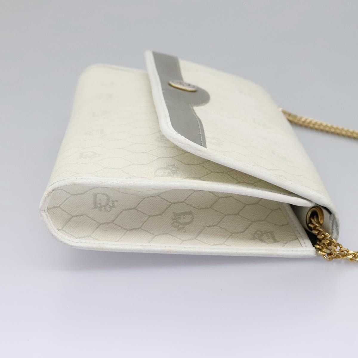 Dior DIOR Honeycomb Canvas Chain Shoulder Bag Pvc Leather White Size ONE SIZE - 6 Thumbnail