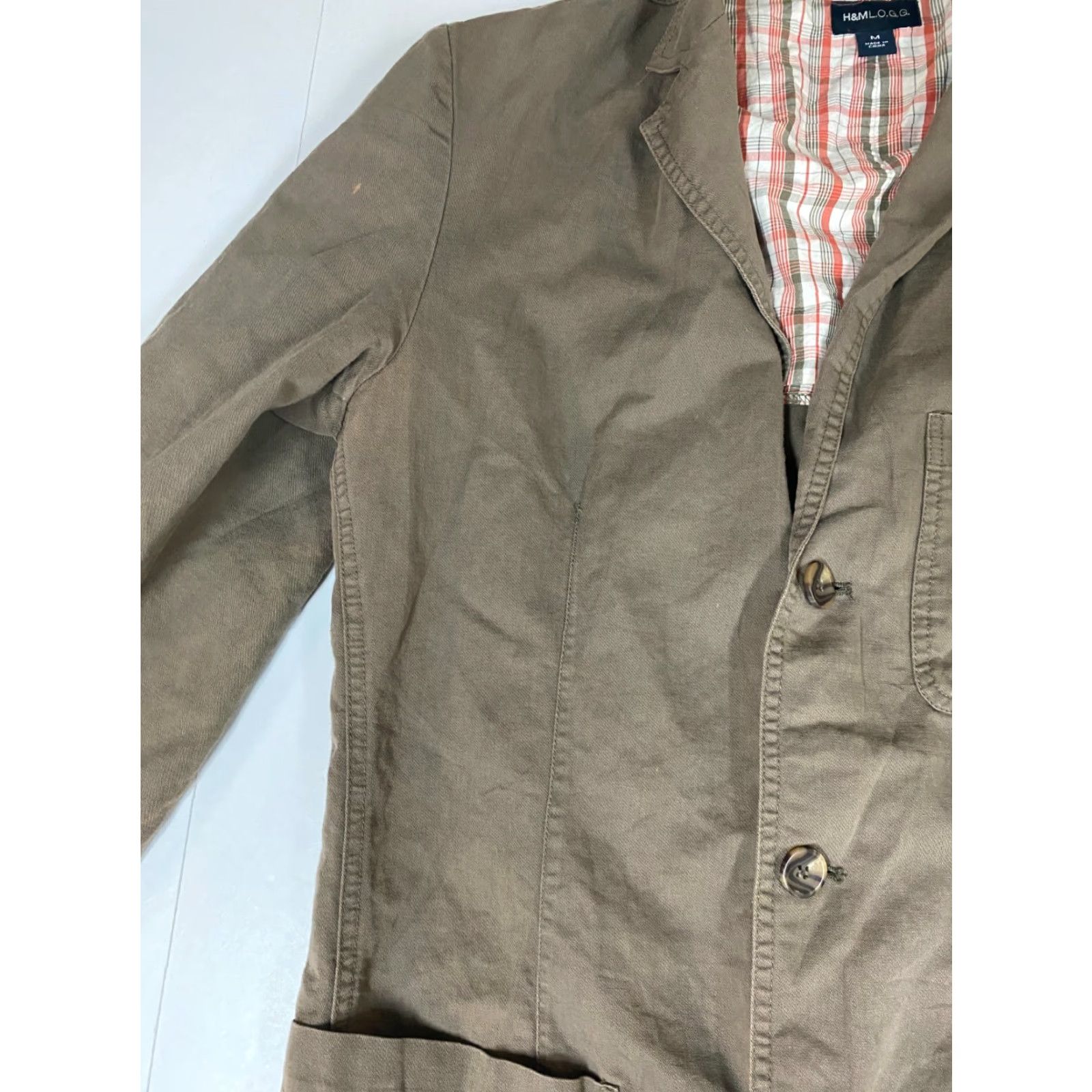 H&M H&M Jacket Coat Women M Brown Solid Knit Cotton Blend Button Collared Formal Vintage No Size M / US 6-8 / IT 42-44 - 5 Thumbnail