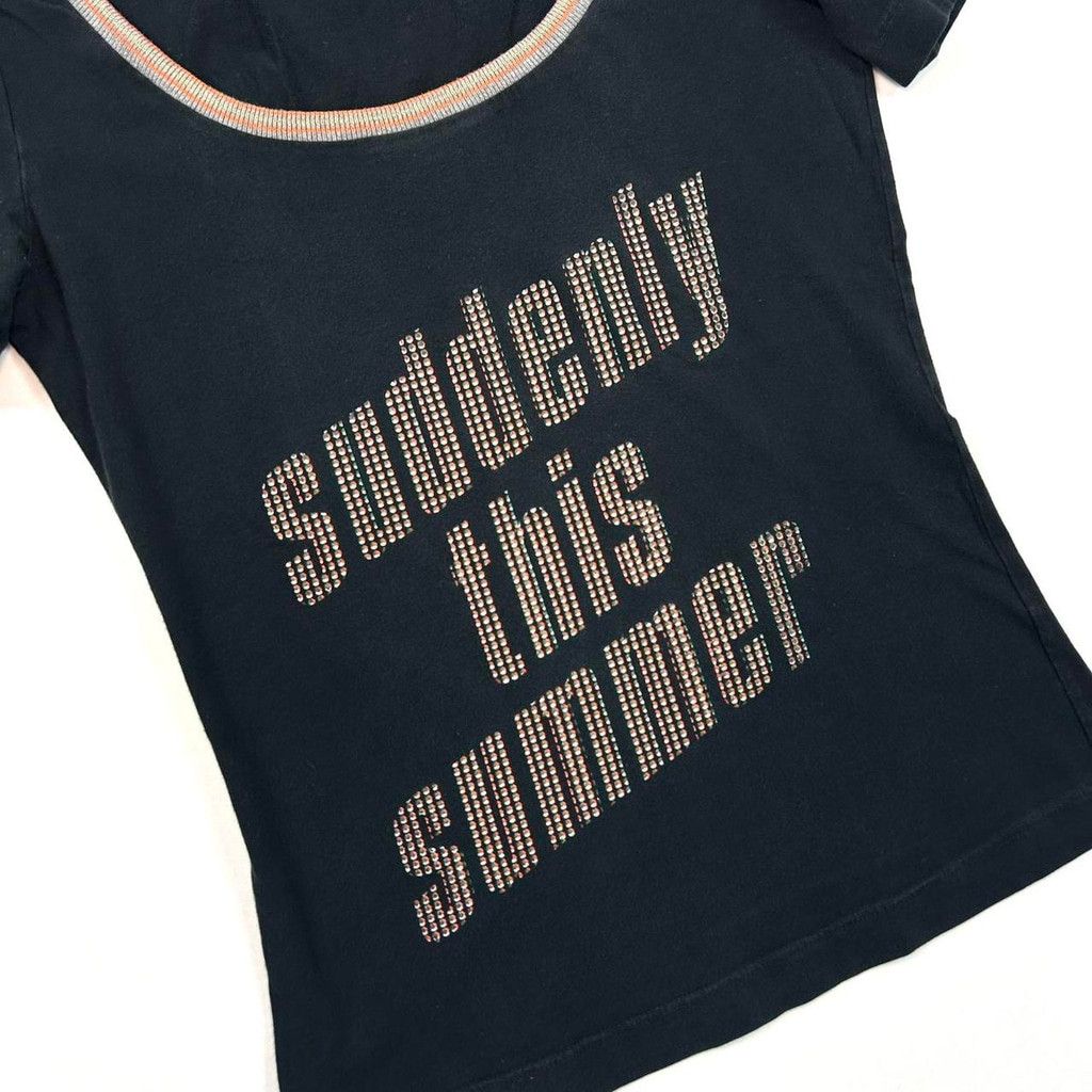 Dolce & Gabbana y2k D&G black short sleeve top, 'suddenly this summer' print Size XS / US 0-2 / IT 36-38 - 2 Thumbnail