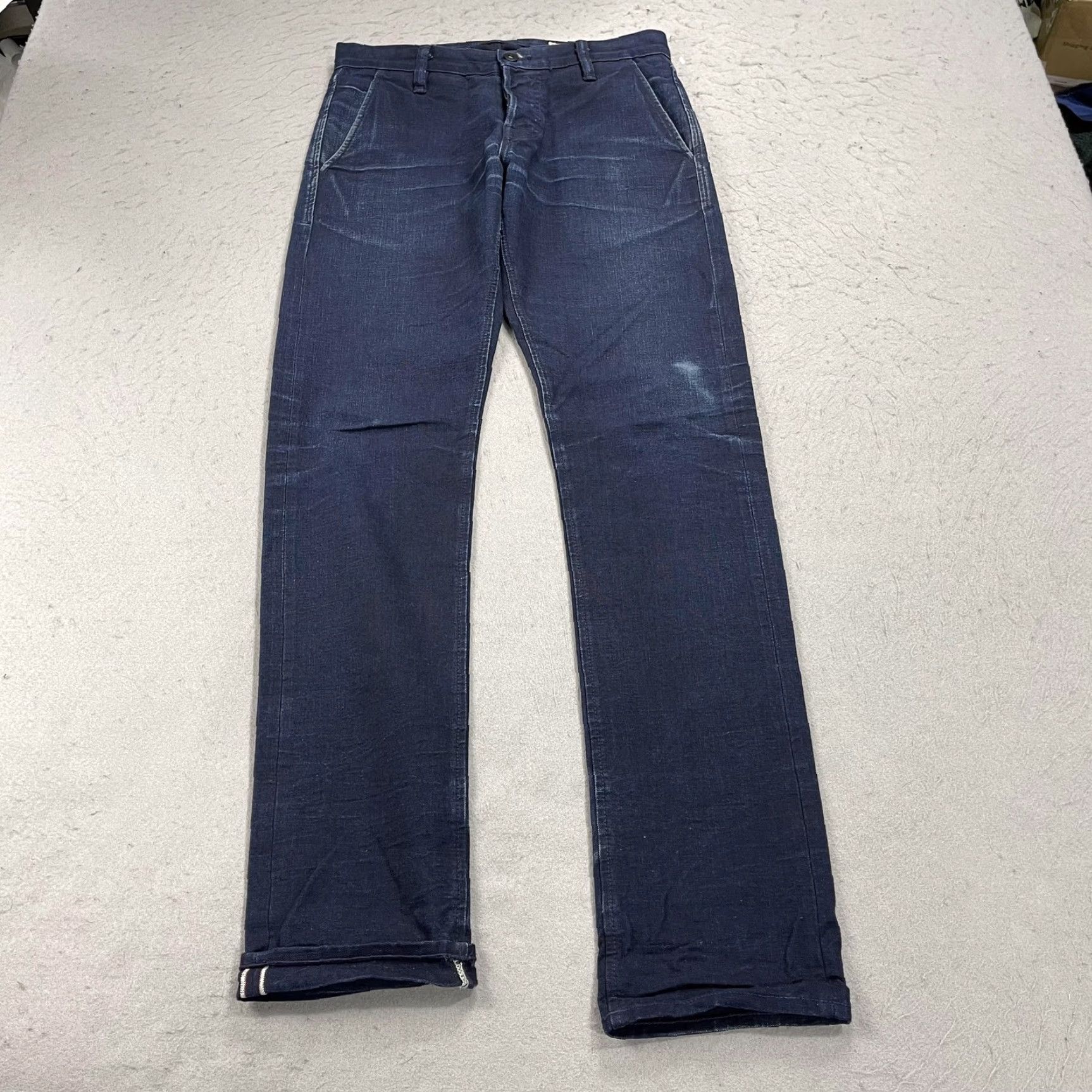 Rogue Territory Rogue Territory Jeans Mens 30x34 Blue Selvedge Denim Straight Leg Made USA Size US 30 / EU 46 - 2 Thumbnail