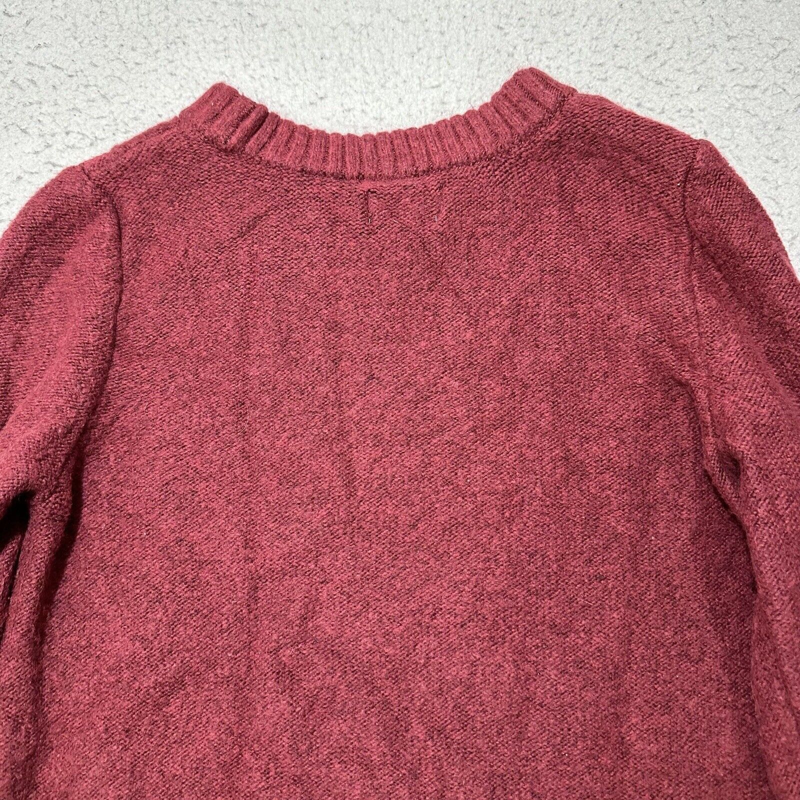Croft & Barrow Croft & Barrow Medium Crewneck Burgundy Cable Knit Sweater Size M / US 6-8 / IT 42-44 - 11 Thumbnail