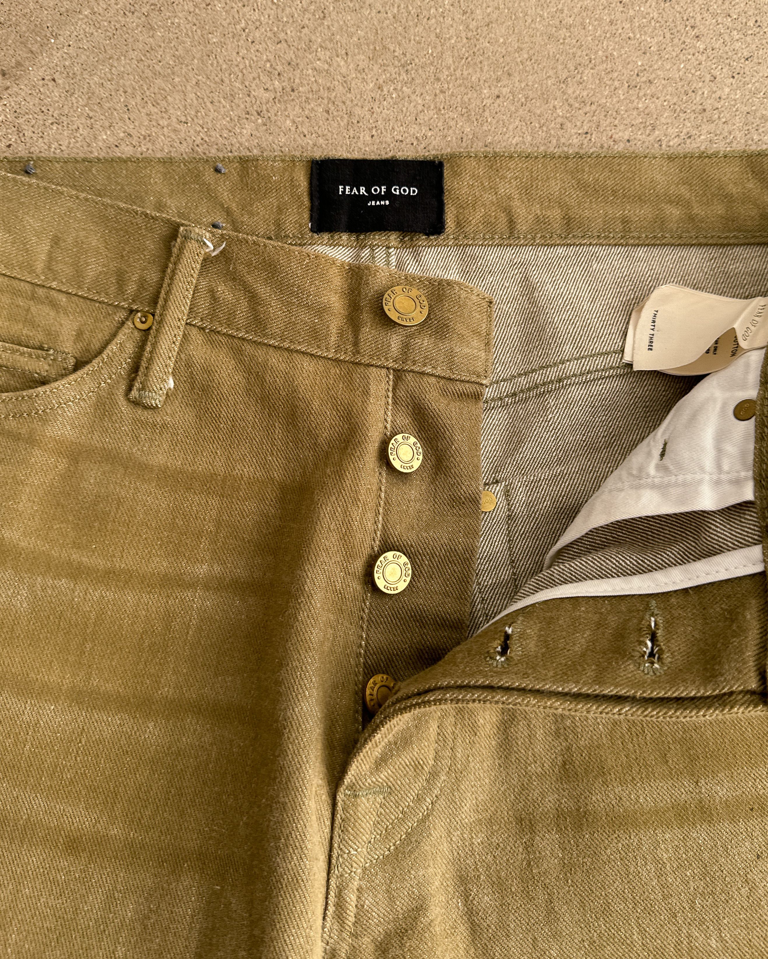 Fear of God Fear Of God Jeans Fifth Collection Gold Olive Green Selvedge Size US 34 / EU 50 - 2 Thumbnail