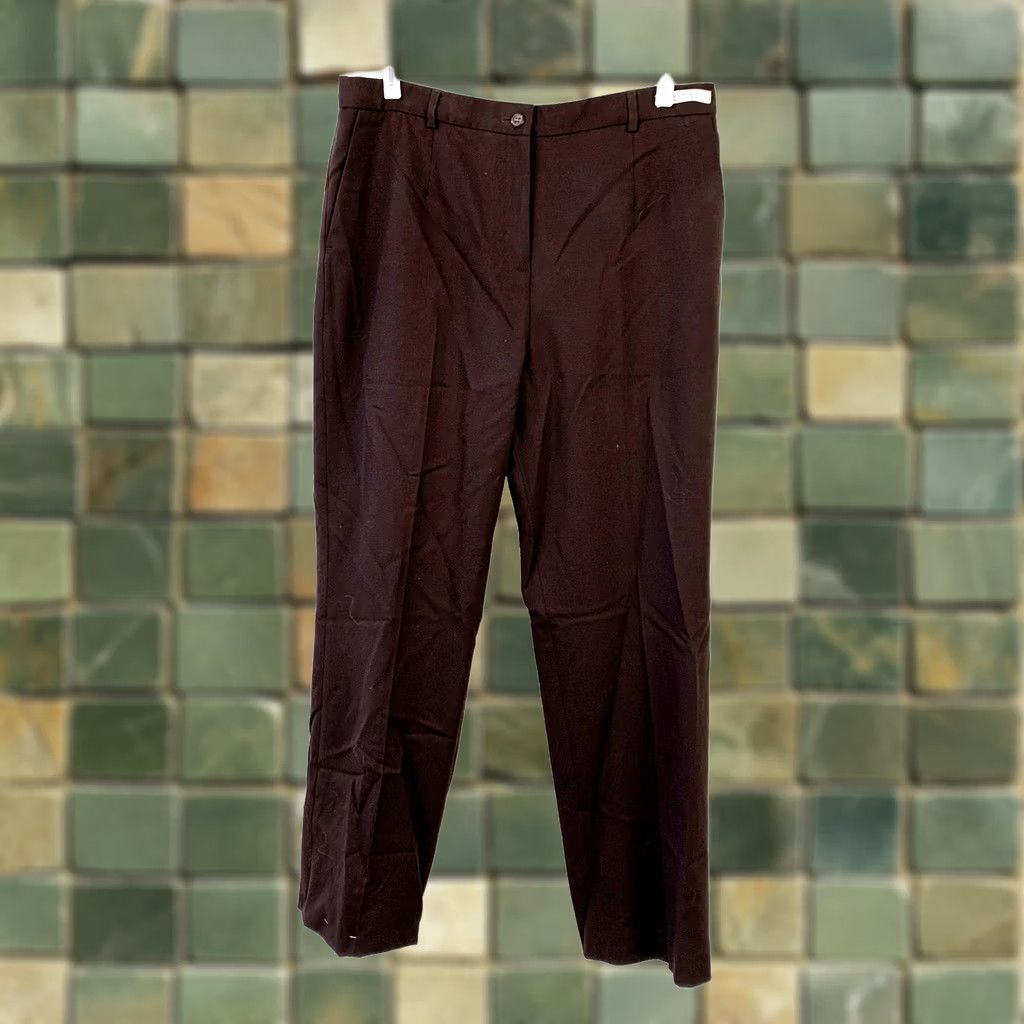 Pendleton VINTAGE Pendleton Brown Wool Stretch Dress Pants Trousers Womens 14 NWT Size 36" / US 14 / IT 50 - 1 Thumbnail