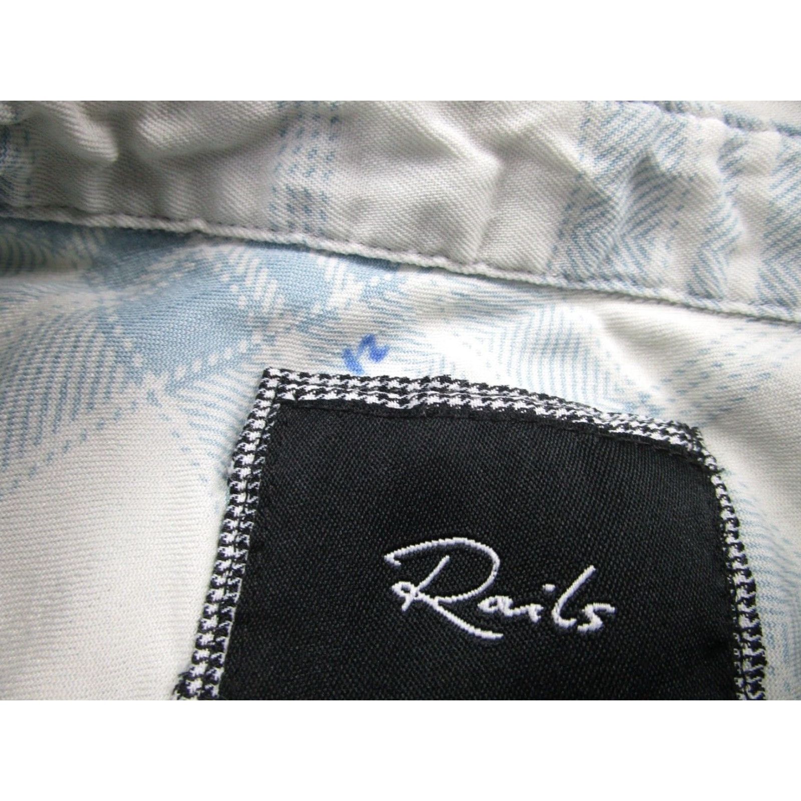 Rails Rails Plaid Shirt Womens Small Blue White Button-UpCowgirl Grunge Bohemian Womens Size S / US 4 / IT 40 - 5 Thumbnail