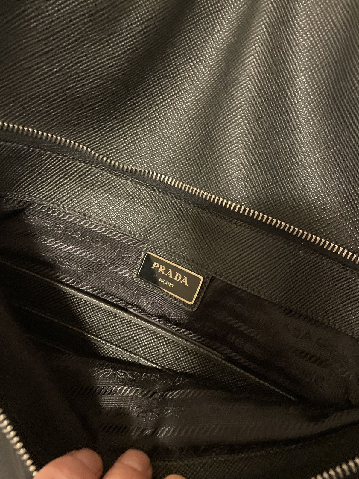 Prada PRADA Saffiano Cuir-Trimmed Tessuto Pouch Size ONE SIZE - 6 Thumbnail
