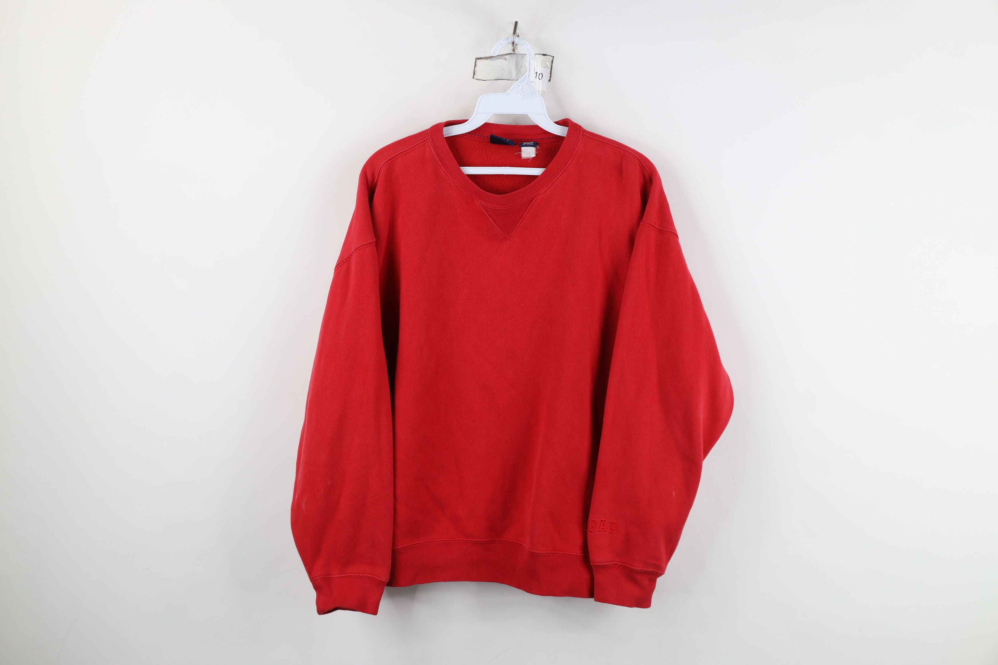 Gap Vintage 90s Gap Faded Spell Out Crewneck Sweatshirt Red Size XXL / US 16-18 / IT 52-54 - 1 Thumbnail