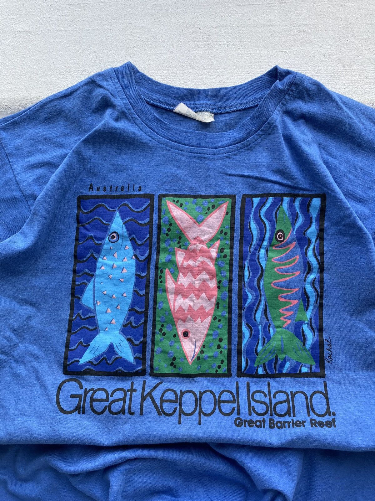 Vintage 🔥VNTG Australia Art Tee "Great Keppel Island" Reef Idalink Size US XL / EU 56 / 4 - 2 Thumbnail