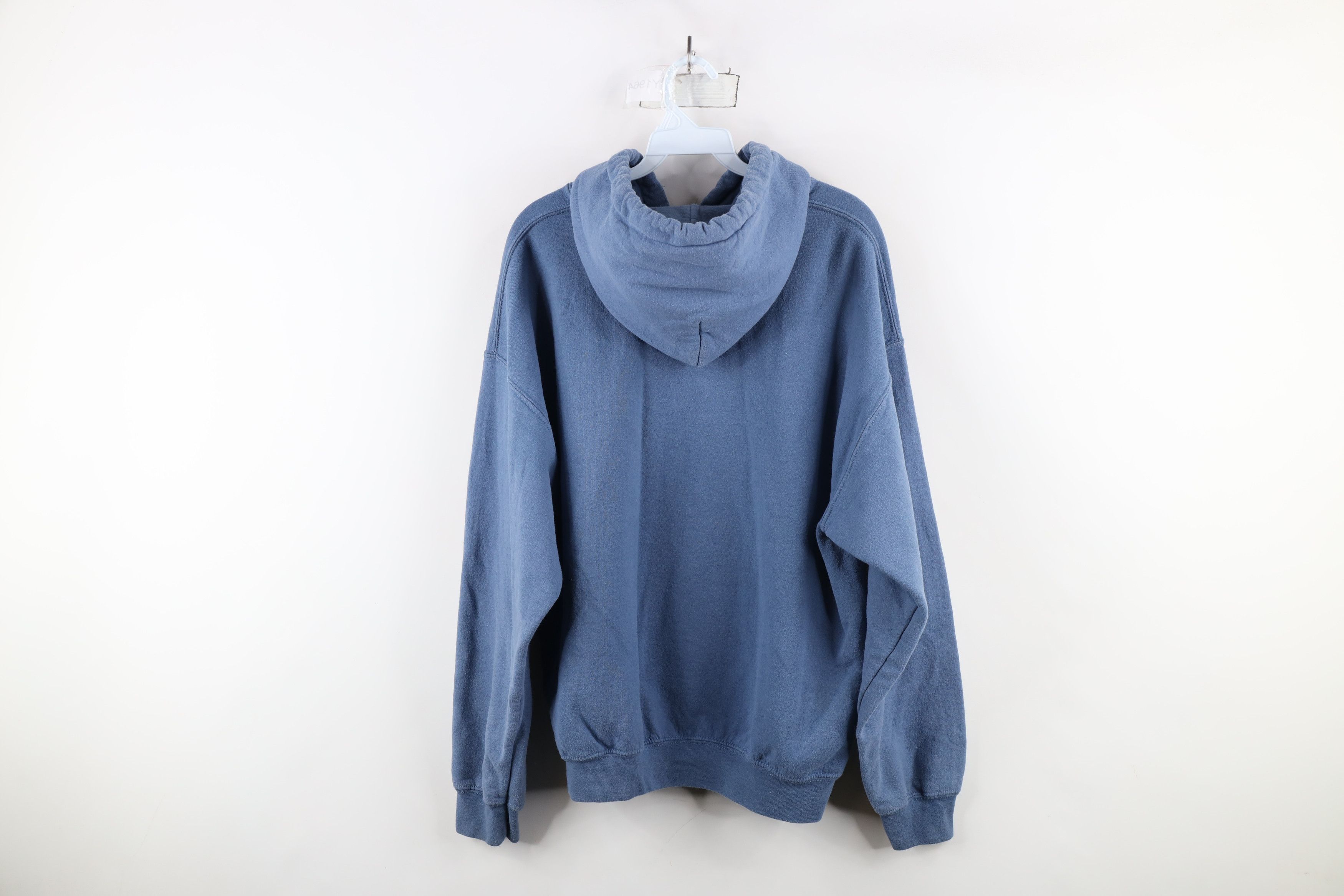 Vintage Vintage 90s Streetwear Distressed Hoodie Sweatshirt Blue Size US XL / EU 56 / 4 - 11 Thumbnail