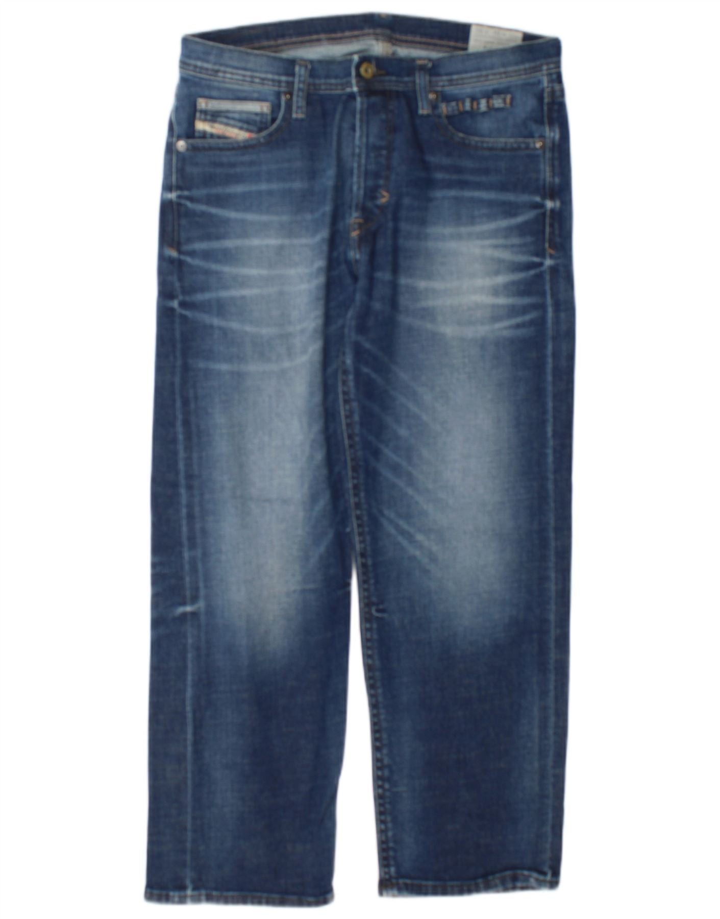 Diesel Mens Khiro Regular Straight Jeans W31 L26 Blue Cotton Size US 31 - 1 Thumbnail