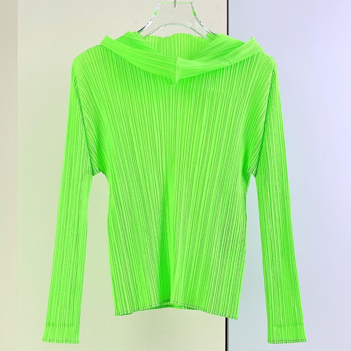 Pleats Please Issey Miyake Pleats Please Issey Miyake Neon Green Pleated Hoodie Size 3 Size M / US 6-8 / IT 42-44 - 1 Thumbnail