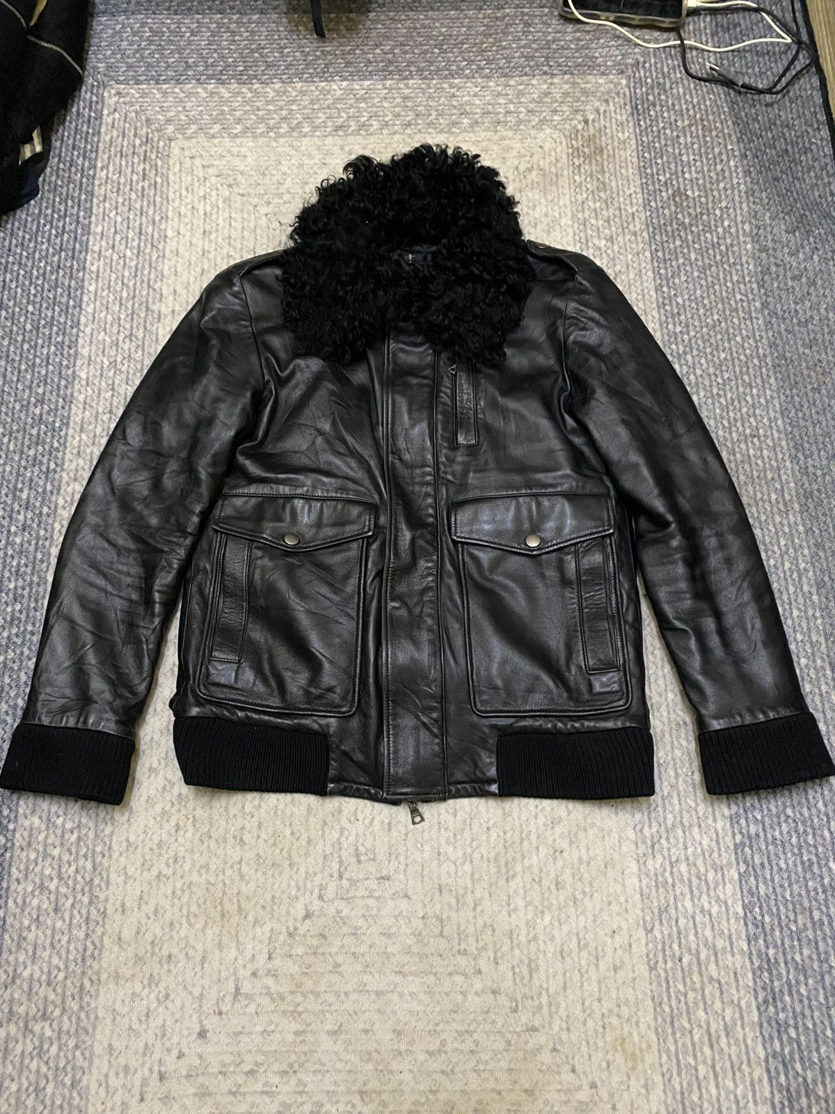 NO ID NO ID A2 LEATHER JACKET FUR NECK LINING REMOVEABLE Size US S / EU 44-46 / 1 - 6 Thumbnail