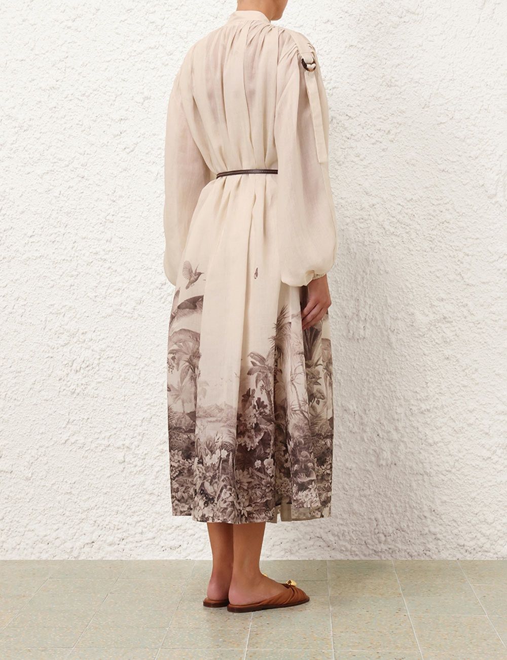 Zimmermann o1w1db10925 Wylie Midi Shirt Dress in Multicolor Size L / US 10 / IT 46 - 4 Thumbnail