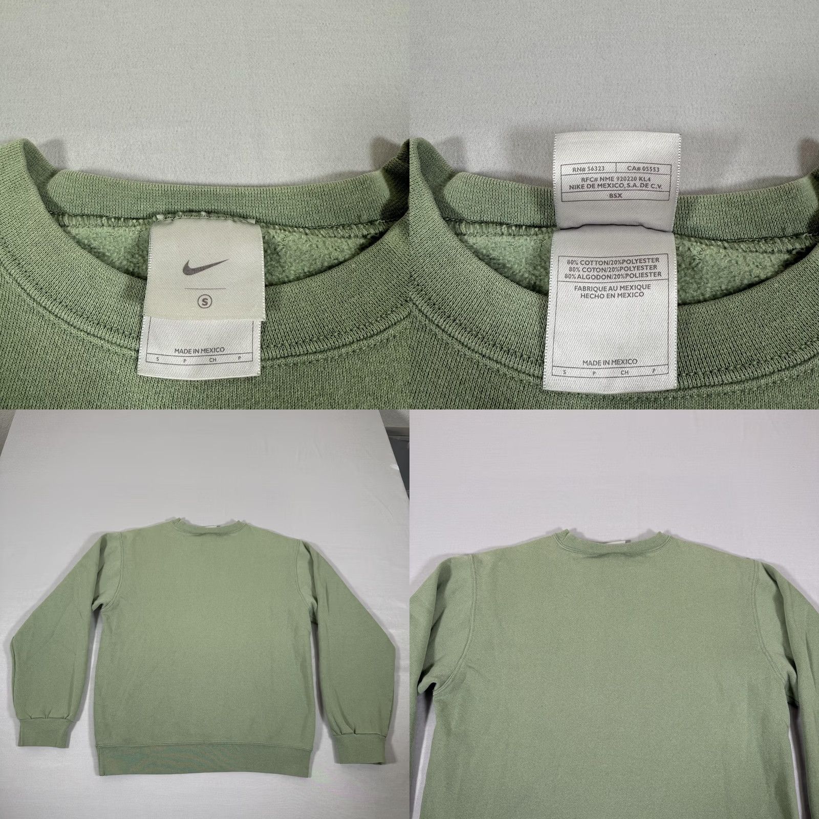 Nike VINTAGE Nike Sweatshirt Mens Small Green Embroidered Logo 90s Y2K Crew Neck Pullover Sweatshirt Size US S / EU 44-46 / 1 - 8 Thumbnail