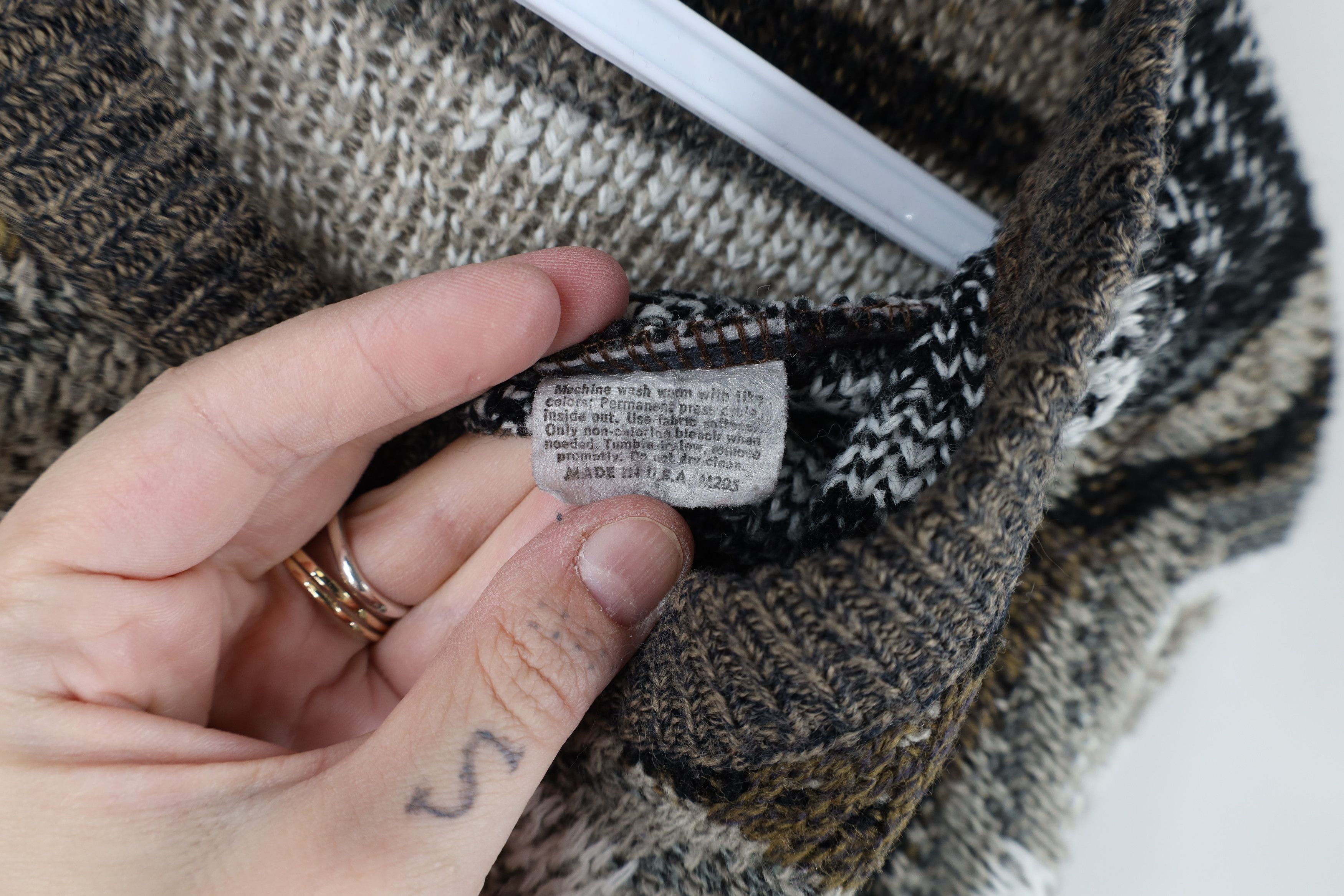 Vintage Vintage 90s Streetwear Geometric Knit Crewneck Sweater USA Size US XL / EU 56 / 4 - 6 Thumbnail
