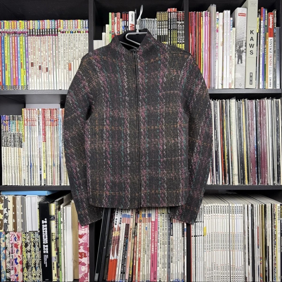 Me Issey Miyake Pleated Zip Jacket High Neck Textured 1 Size