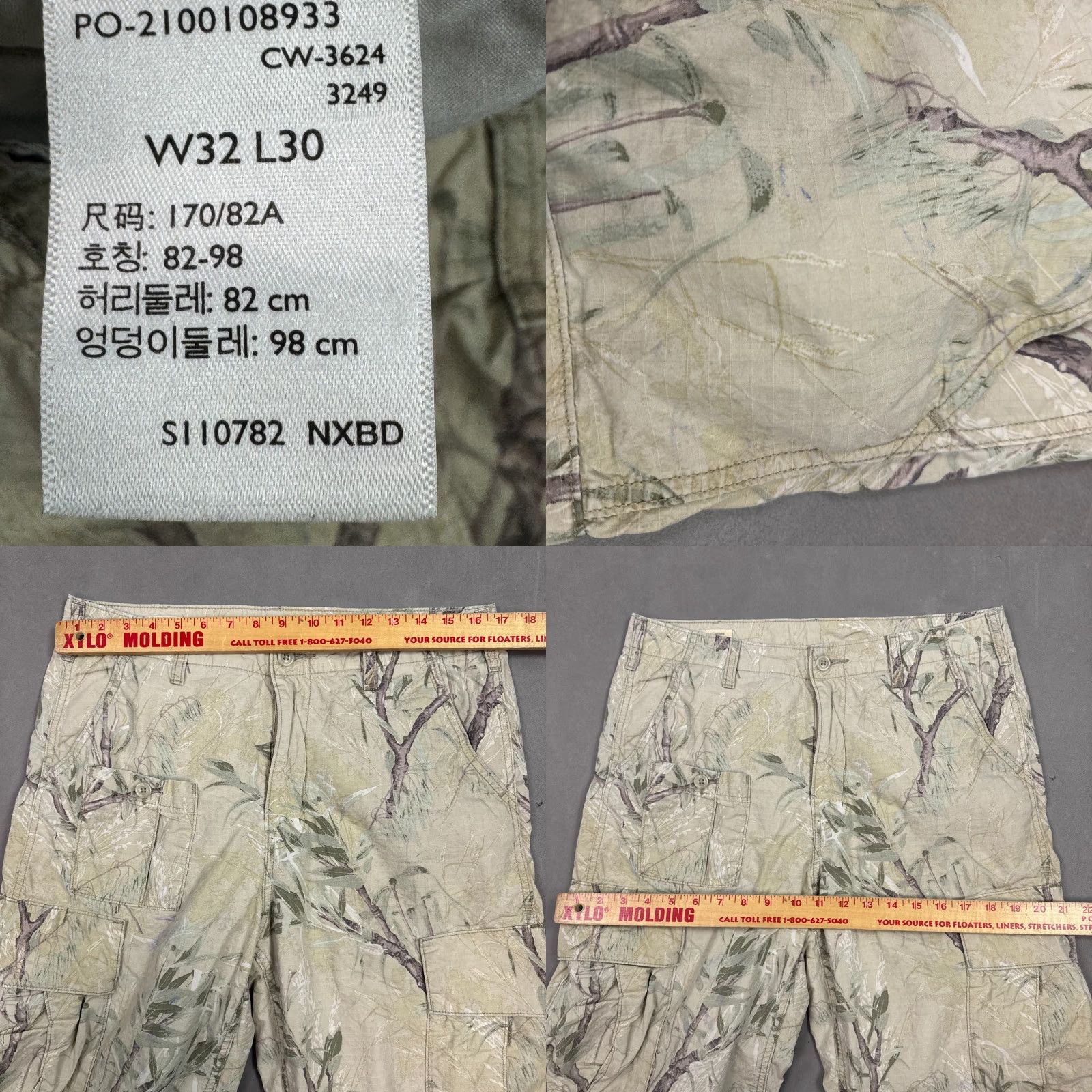 Levi's Levis Pants Mens 32x28 Beige Cargo Parachute Foliage Camo Ripstop Lightweight Size US 32 / EU 48 - 9 Thumbnail