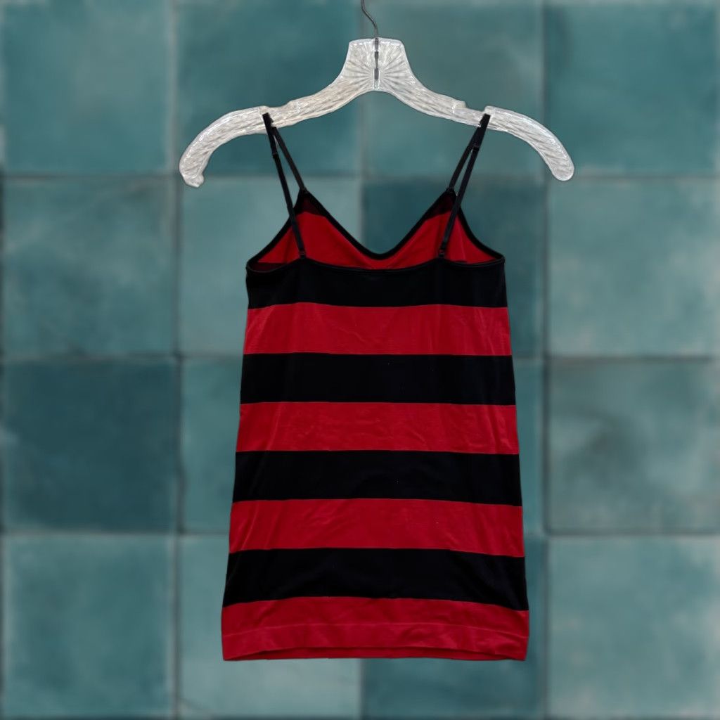 Vintage VINTAGE Y2K Red Striped Camisole Tank Top S/M Goth Punk Shirt Girls Womens Size S / US 4 / IT 40 - 1 Thumbnail