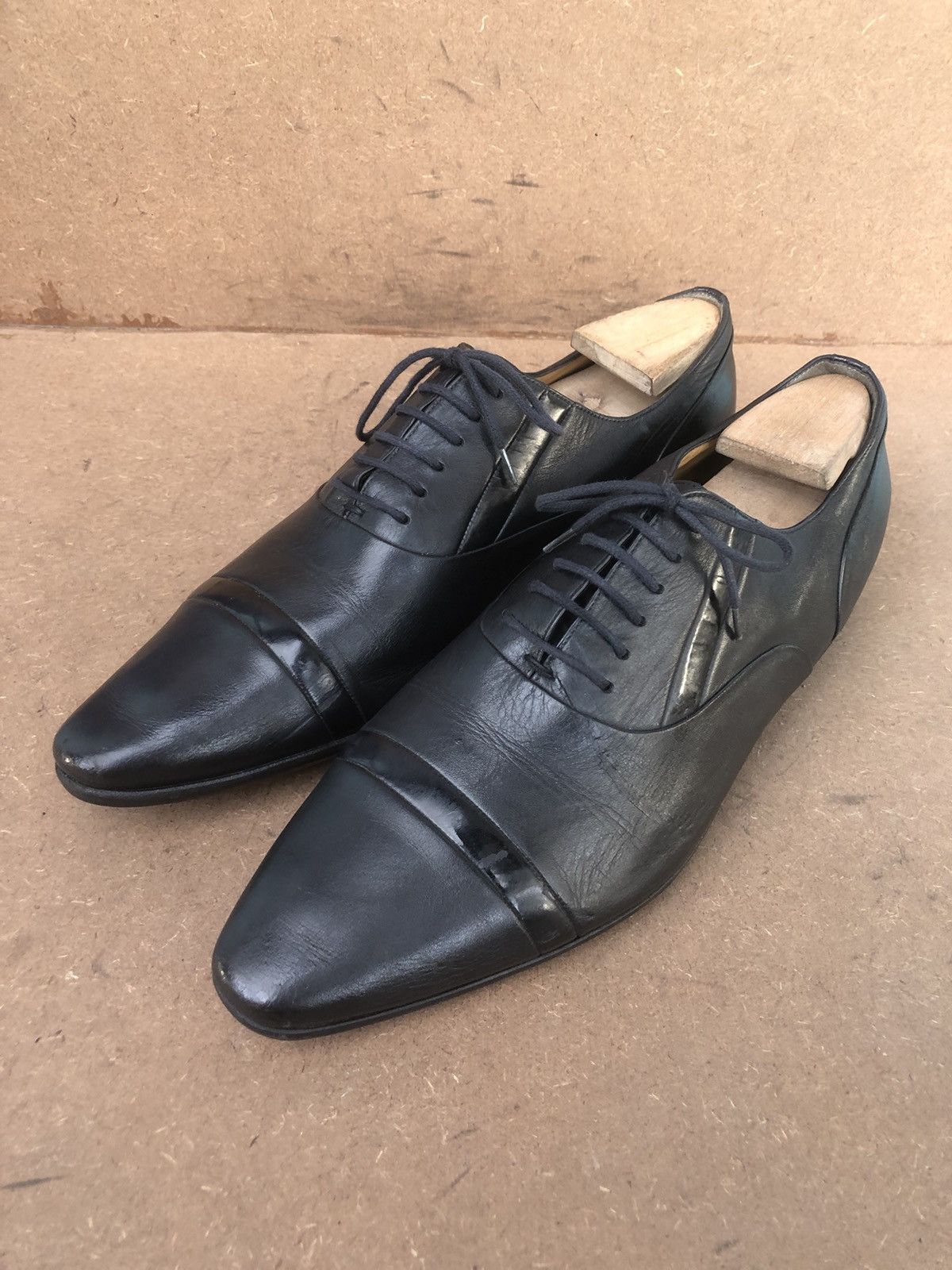 Gucci Gucci Black Calfskin Leather Men’s Dress shoes Size 42EJ Size US 8 / EU 41 - 1 Thumbnail