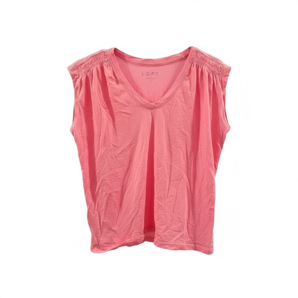 Loft LOFT Women’s Pink Short Sleeve V-Neck Tee Size Small (4–6) Size S / US 4 / IT 40 - 1 Thumbnail
