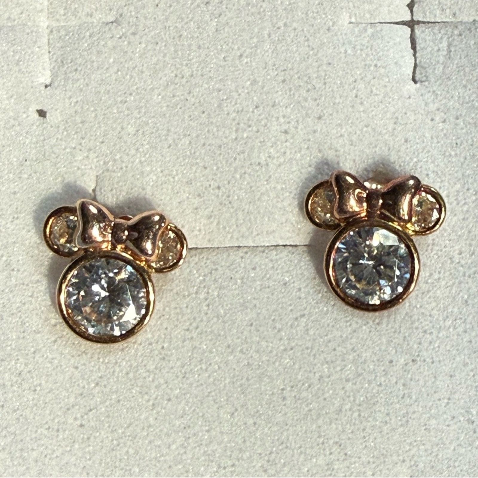 Disney Disney Minnie Mouse 14K Gold Stud Earrings CZ Authentic 14K Size ONE SIZE - 1 Thumbnail