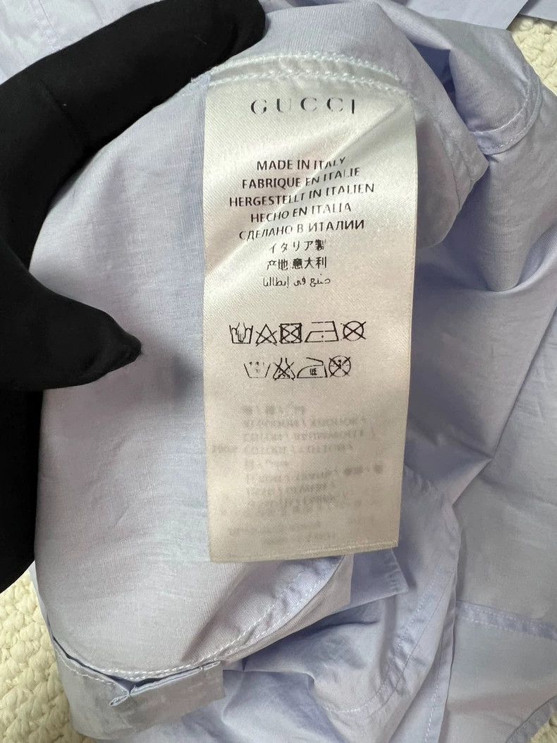 Gucci Gucci Blue bee embroidered shirt size: 39 2502-Nextarrow Size US XXS / EU 40 - 4 Thumbnail