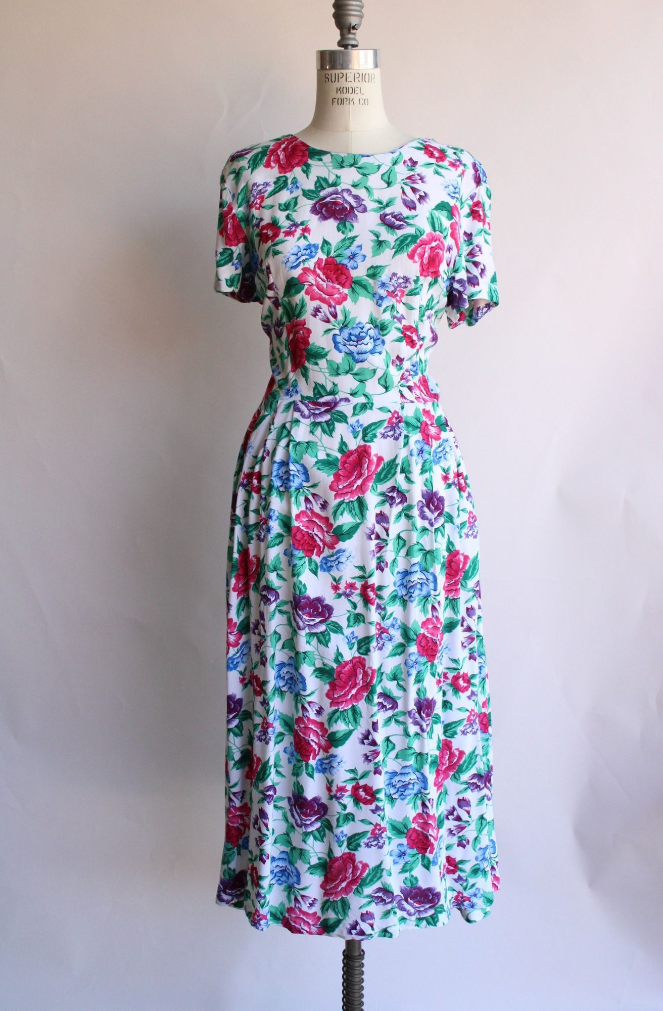Vintage Vintage 1980's Dress with Pockets, Tareti Howard Levi Floral Size L / US 10 / IT 46 - 2 Thumbnail