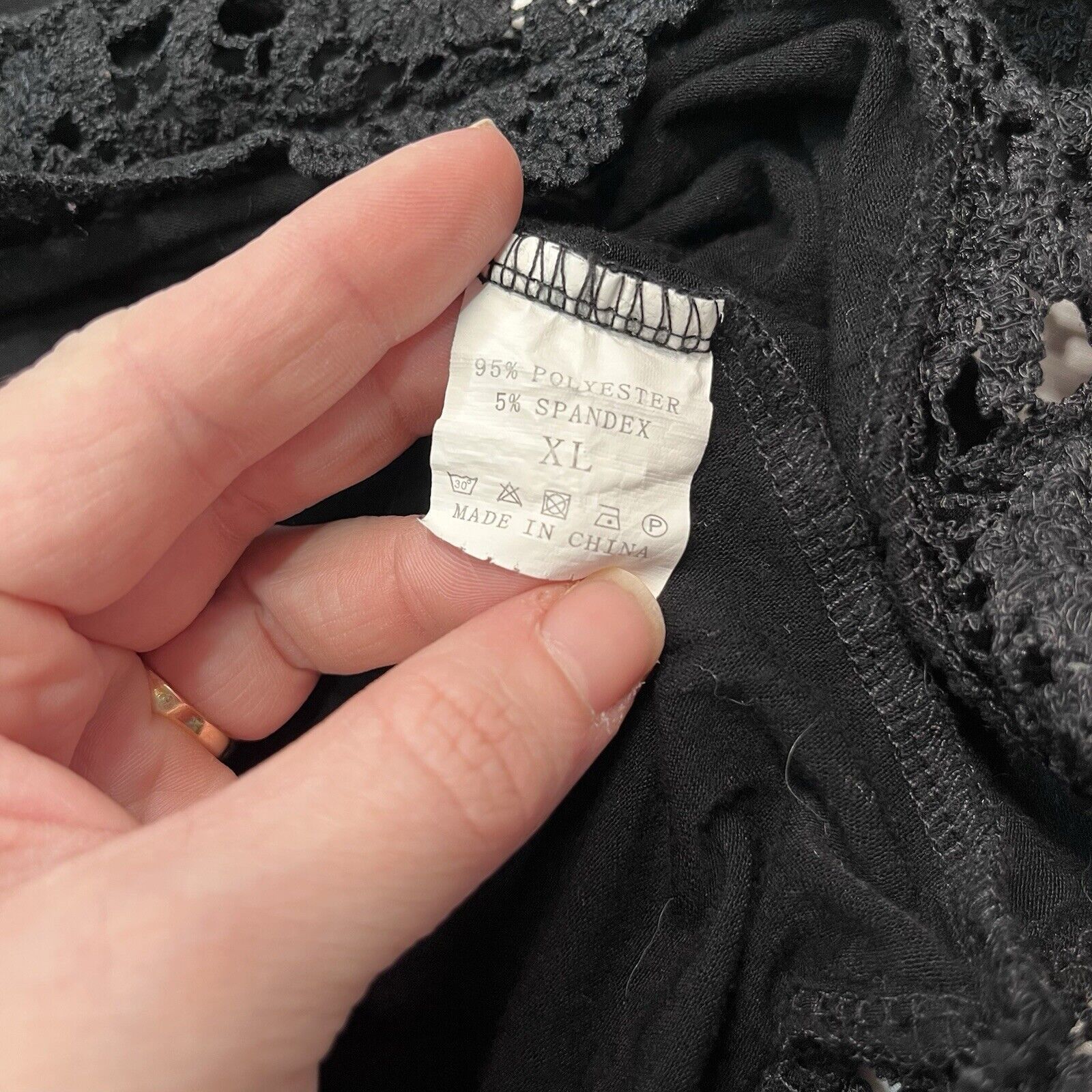 Other Youth Black Crochet Lace Trim Long Sleeve Tunic Girls Size XL / US 12-14 / IT 48-50 - 5 Thumbnail