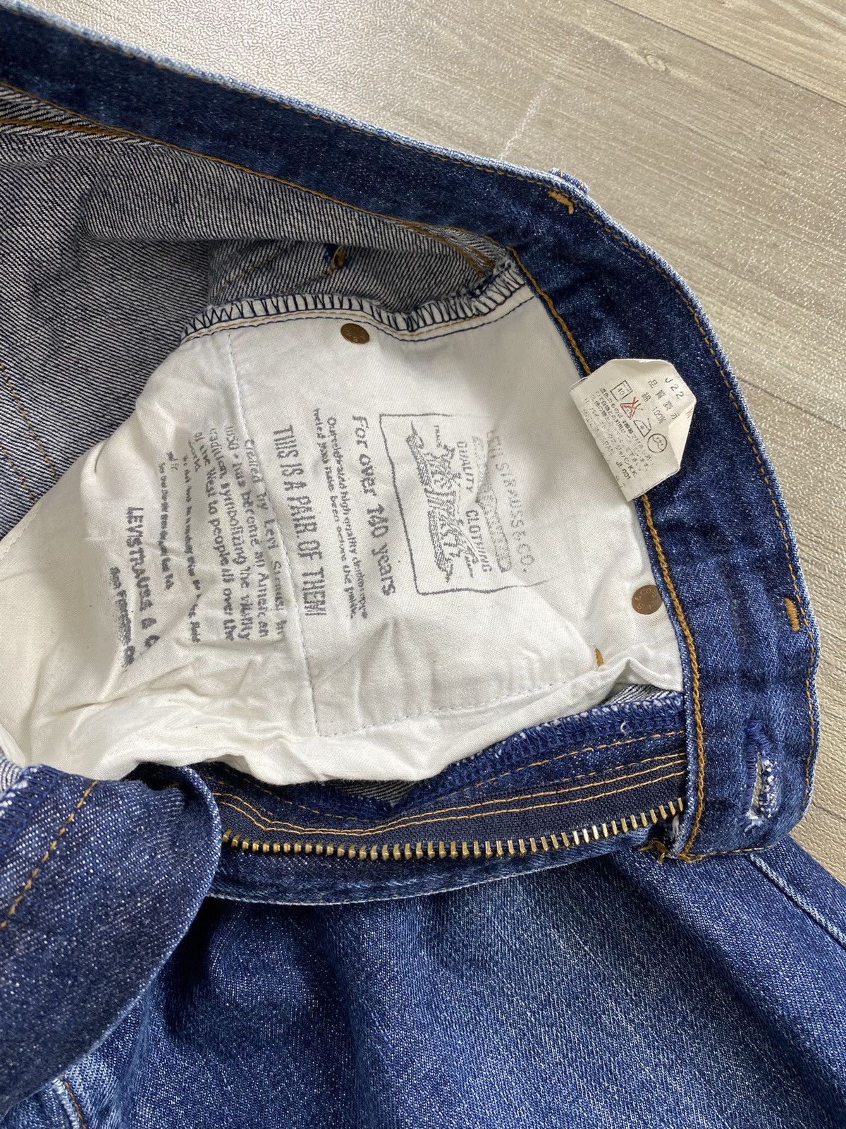 Levi's Vintage Levis 502XX 30x36 Selvedge Straight Fit Blue Jeans Size US 30 / EU 46 - 8 Thumbnail