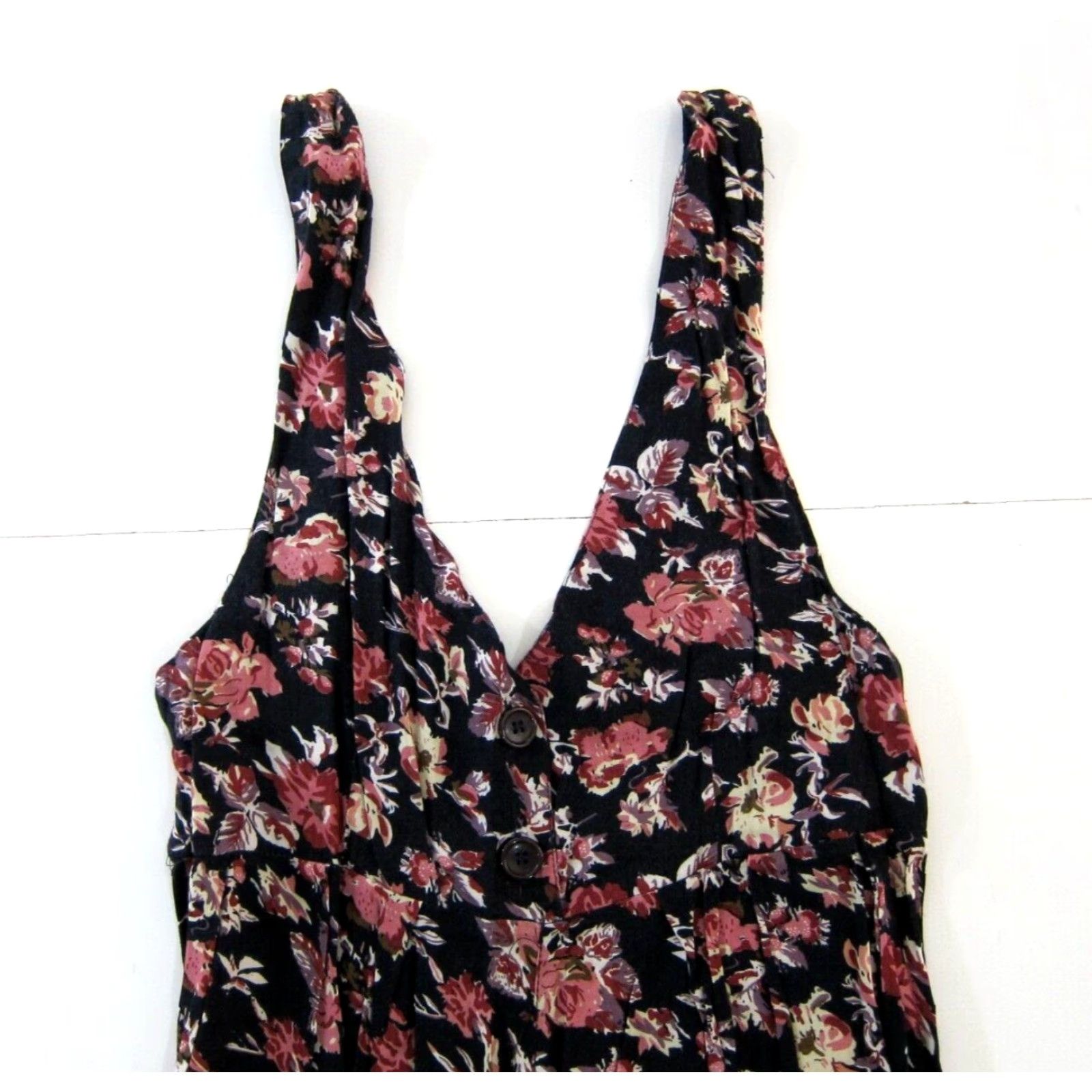 Vintage VINTAGE Helium Sun Dress Tank Dress M Black Floral Sleeveless Empire V-Neck Long Sun Dress M Size M / US 6-8 / IT 42-44 - 3 Thumbnail