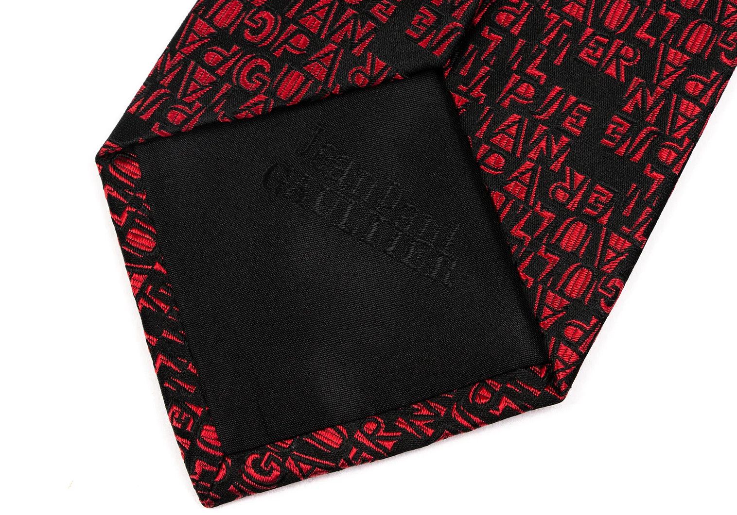 Jean Paul Gaultier Jacquard Logo Tie in Red and Black Size ONE SIZE - 5 Thumbnail