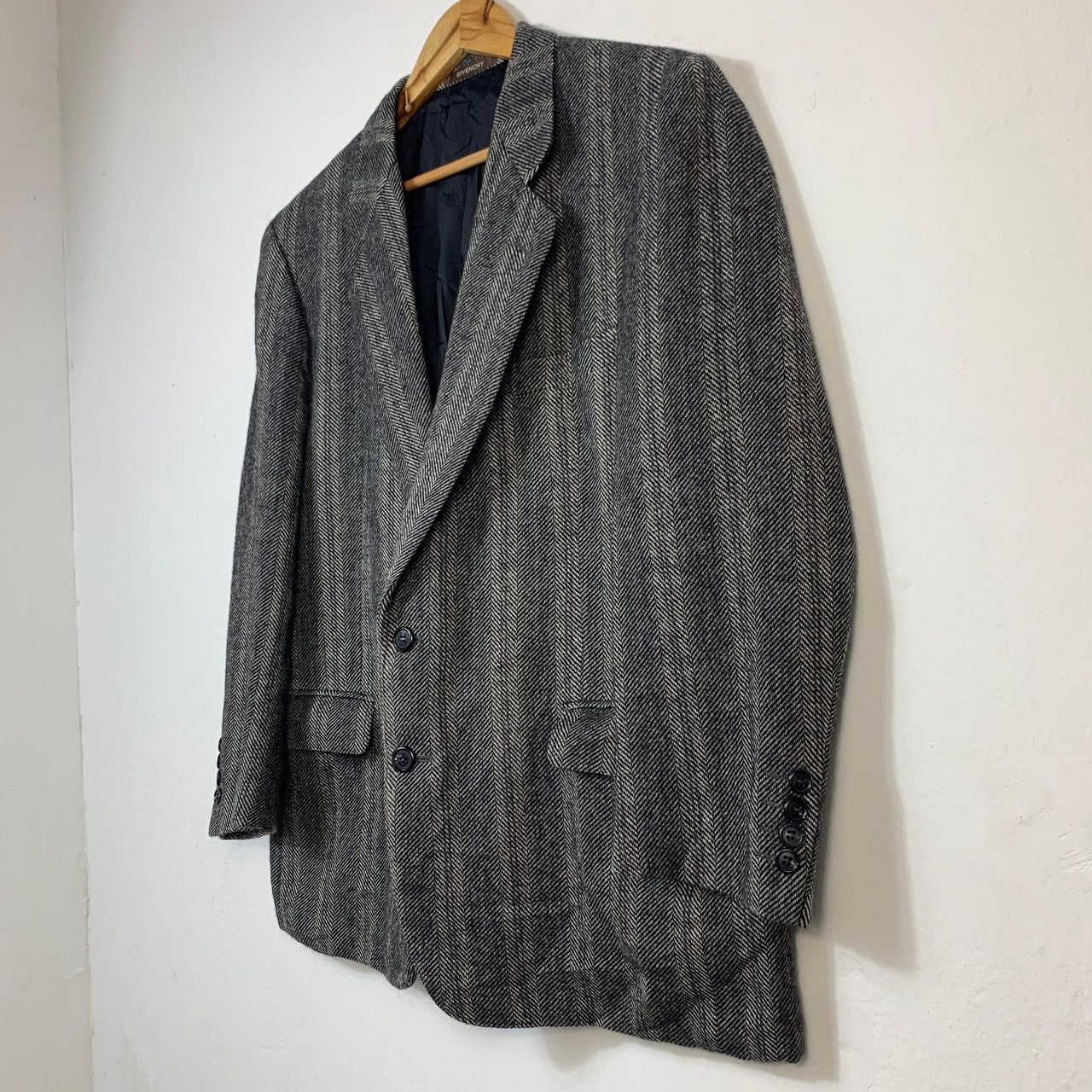Givenchy 90s GIVENCHY STRIPED WOOL BLAZER Size 38S - 3 Thumbnail