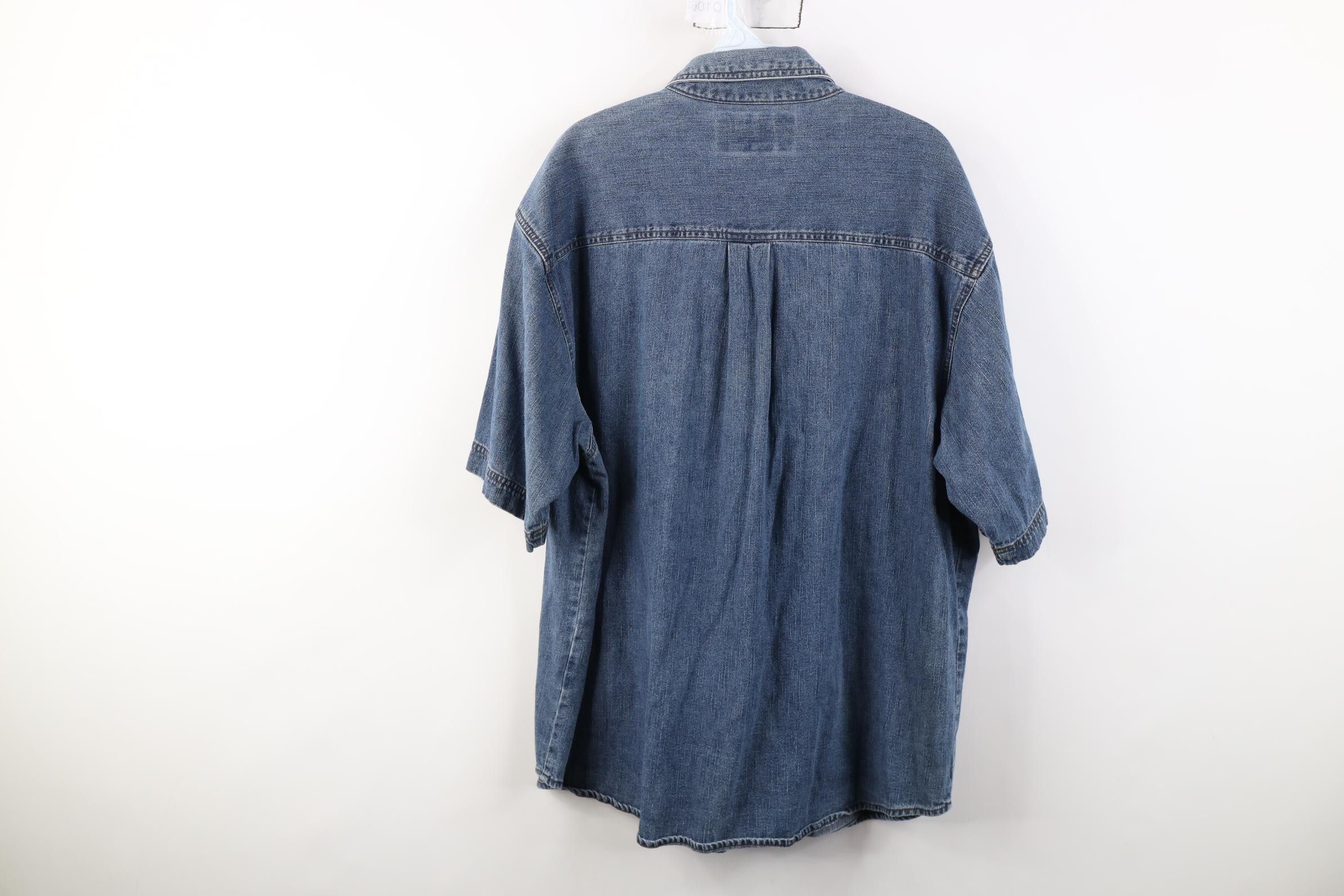 Harley Davidson Vintage 90s Harley Davidson Denim Jean Button Shirt Blue Size US XL / EU 56 / 4 - 11 Thumbnail