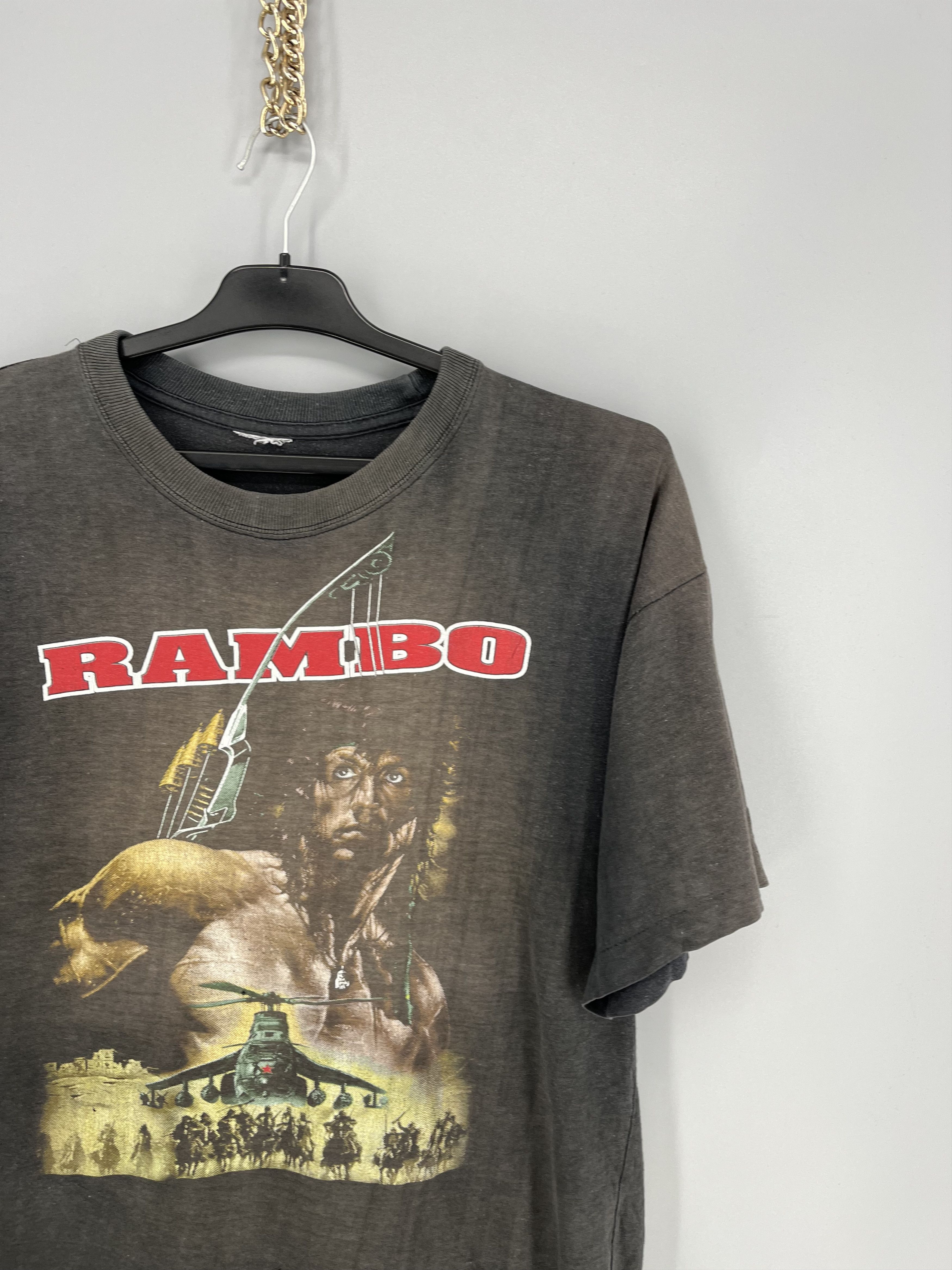 Japanese Brand Vintage 90s Rambo Movie Tee Sylvester Stallone Rap Print Size US M / EU 48-50 / 2 - 5 Thumbnail