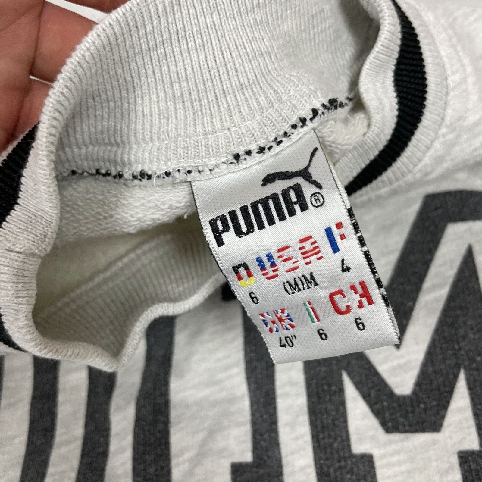 Puma × Vintage Puma Men's Heather Gray Cotton Pullover Sweatshirt Medium Size US M / EU 48-50 / 2 - 6 Thumbnail
