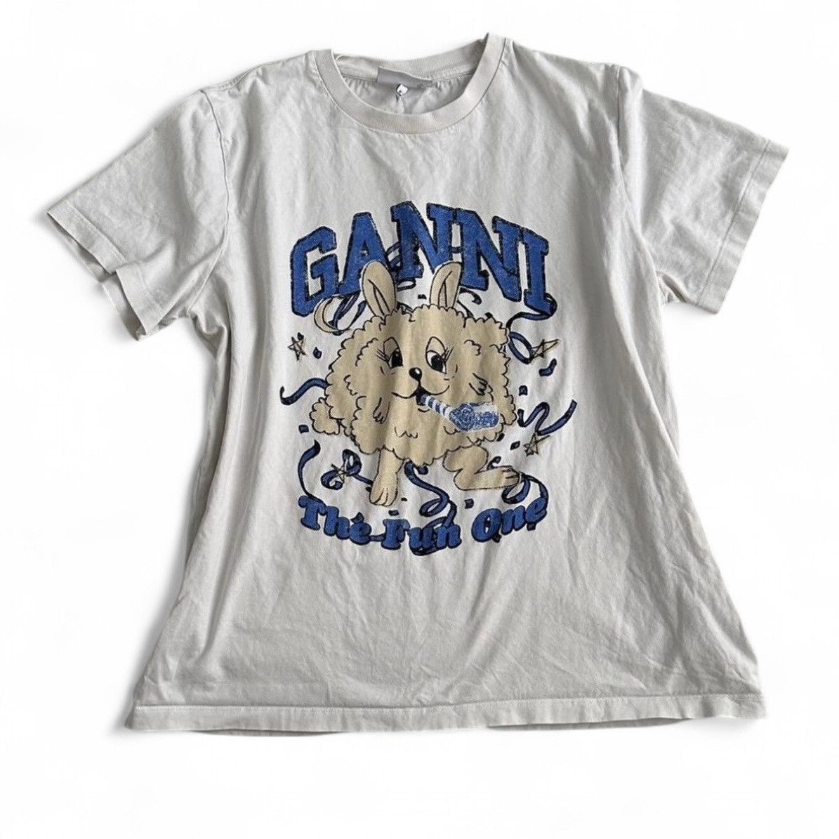 Ganni White Ganni graphic tee | Grailed