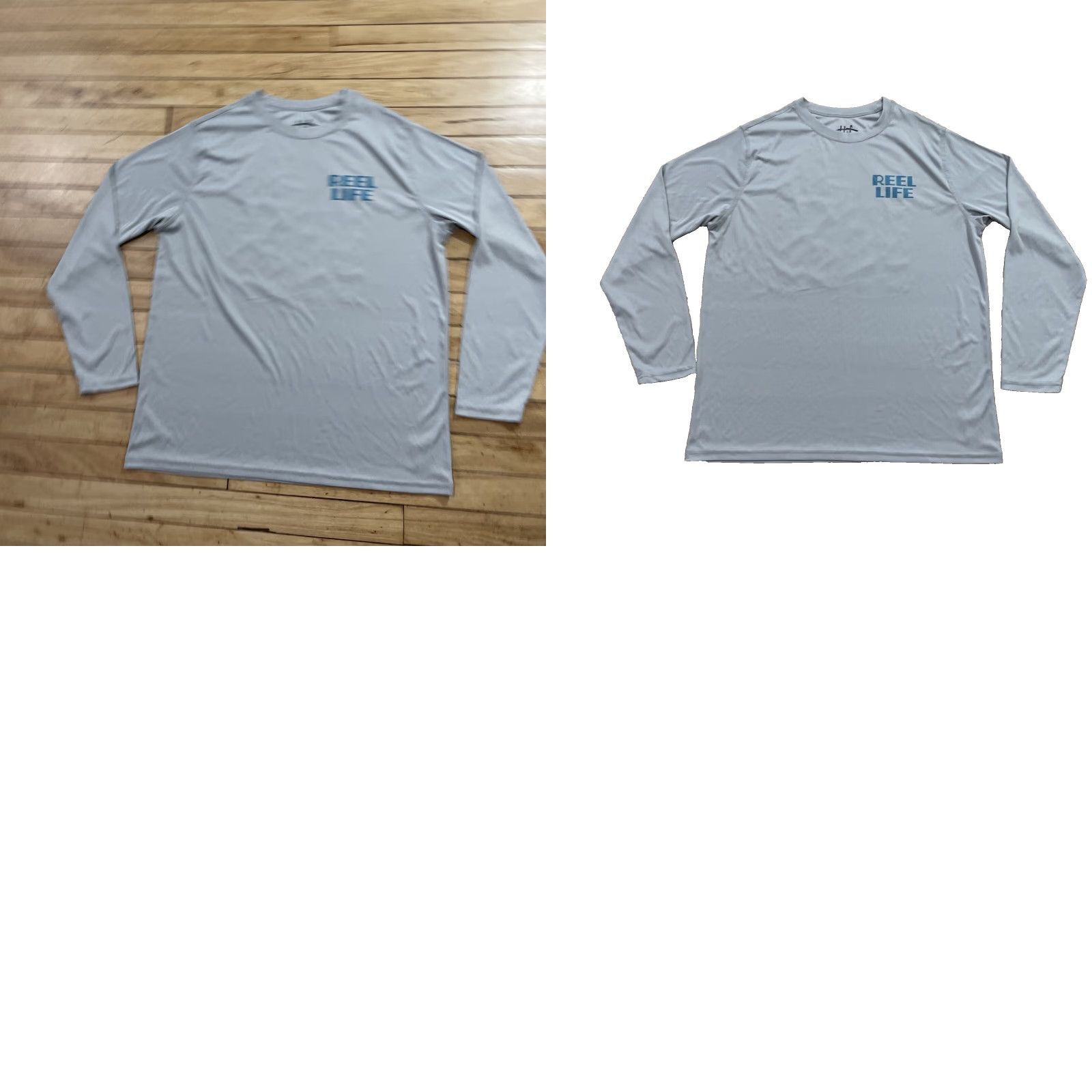 Alife Reel Life Performance Fishing Shirt Men M Gray Stretch Island Nature Graphic Tee Shirt Size US M / EU 48-50 / 2 - 9 Thumbnail