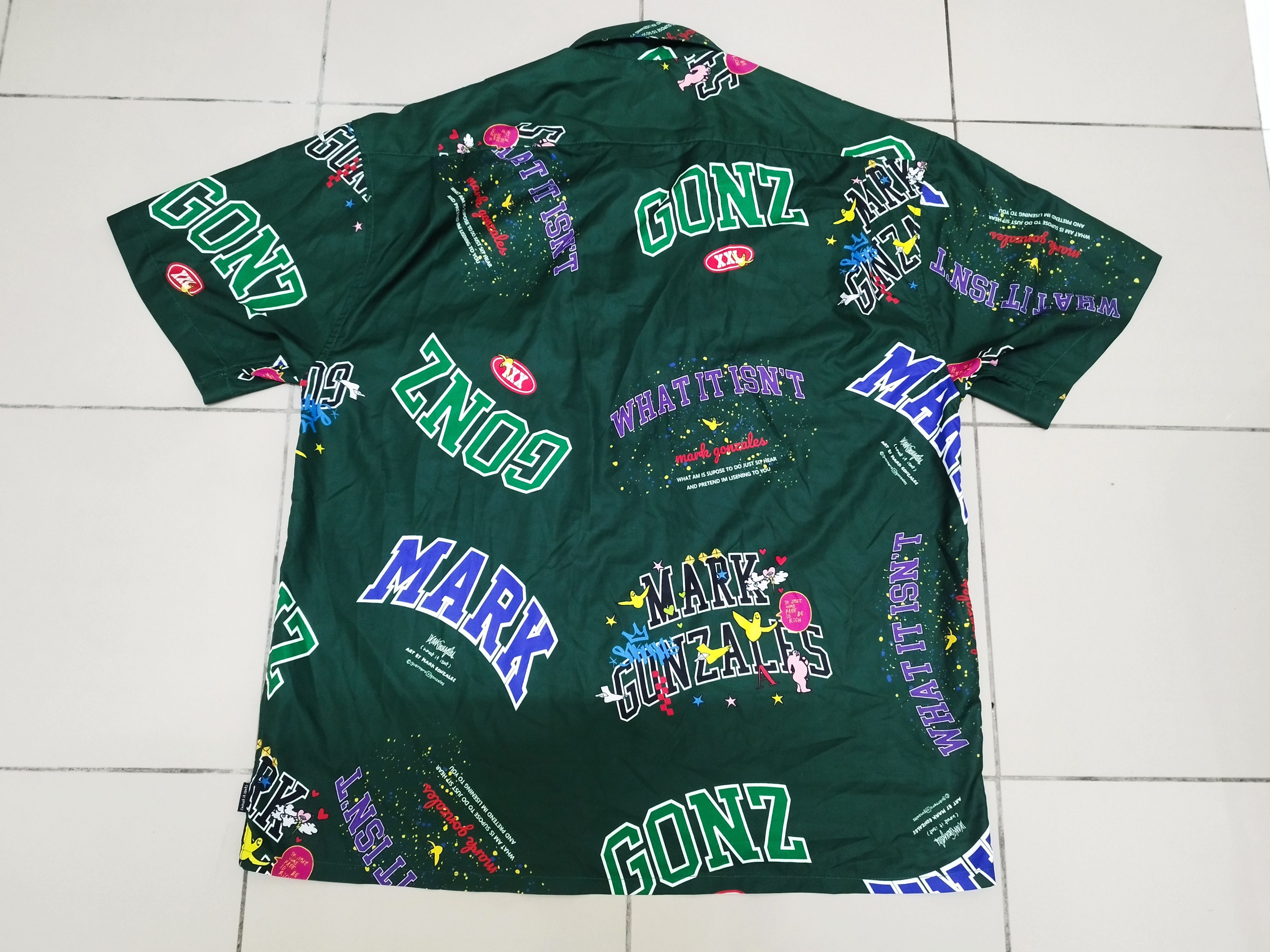 Japanese Brand Mark Gonzales Over print Shirt Button Up Size US L / EU 52-54 / 3 - 5 Thumbnail