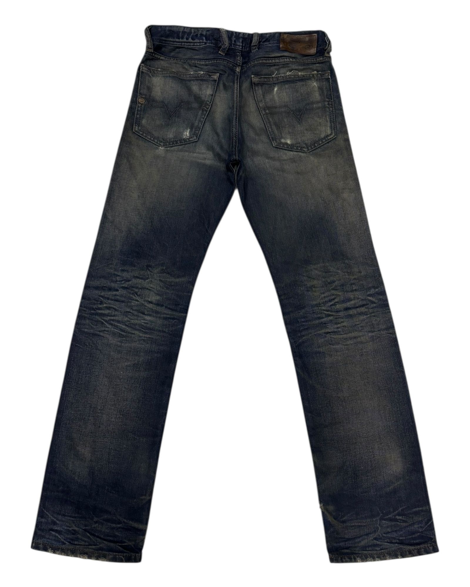 Diesel × Le Grande Bleu (L.G.B.) Vintage Diesel Waxed Distress Denim Jeans Regular Straight Size US 29 - 2 Thumbnail