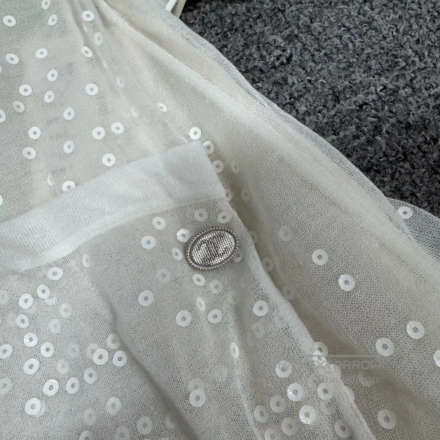 Chanel Chanel Shimmering flower pattern; white gauze dress| Size S / US 4 / IT 40 - 5 Thumbnail