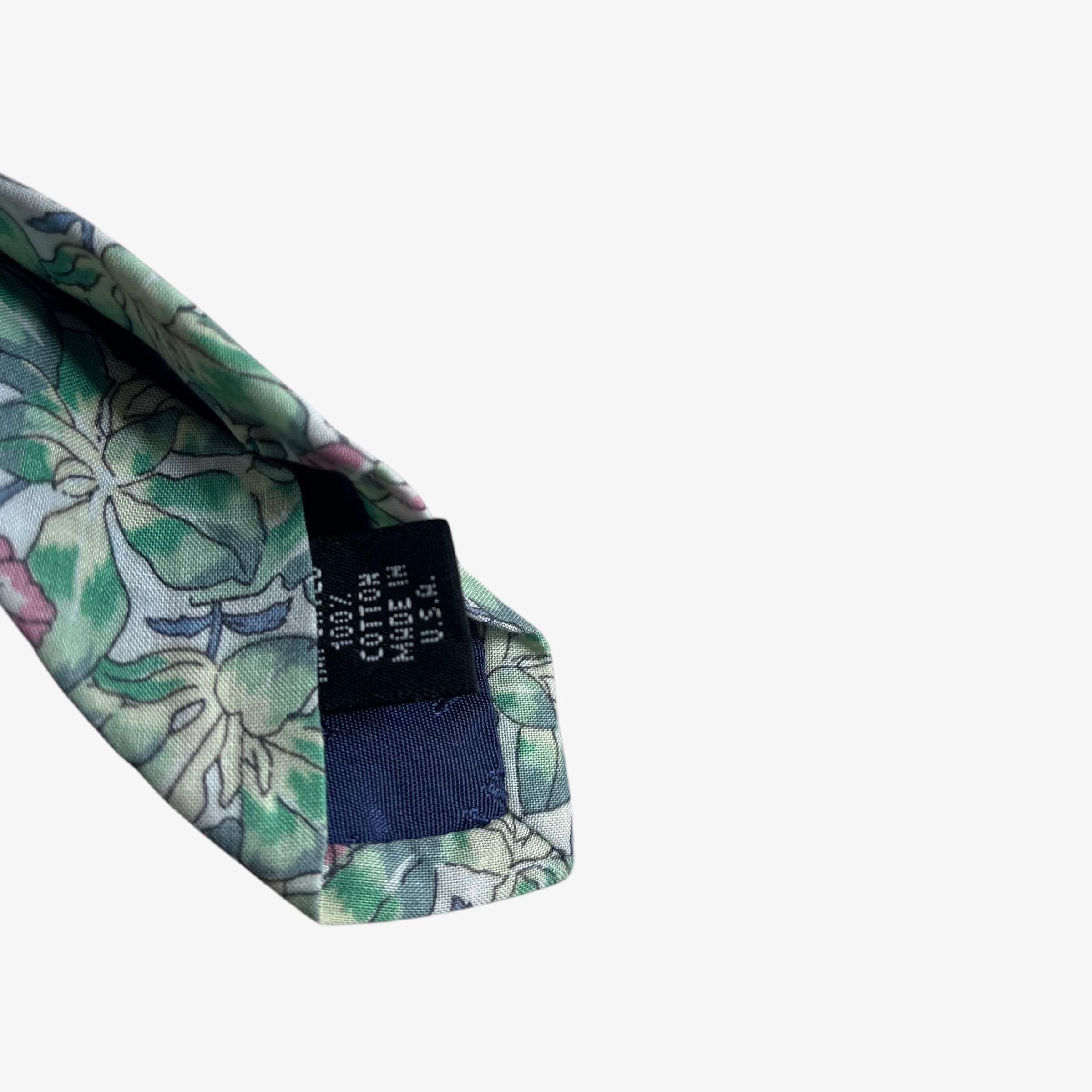 Liberty Vintage 90s Liberty Floral Water Colour Print Cotton Tie Size ONE SIZE - 3 Thumbnail