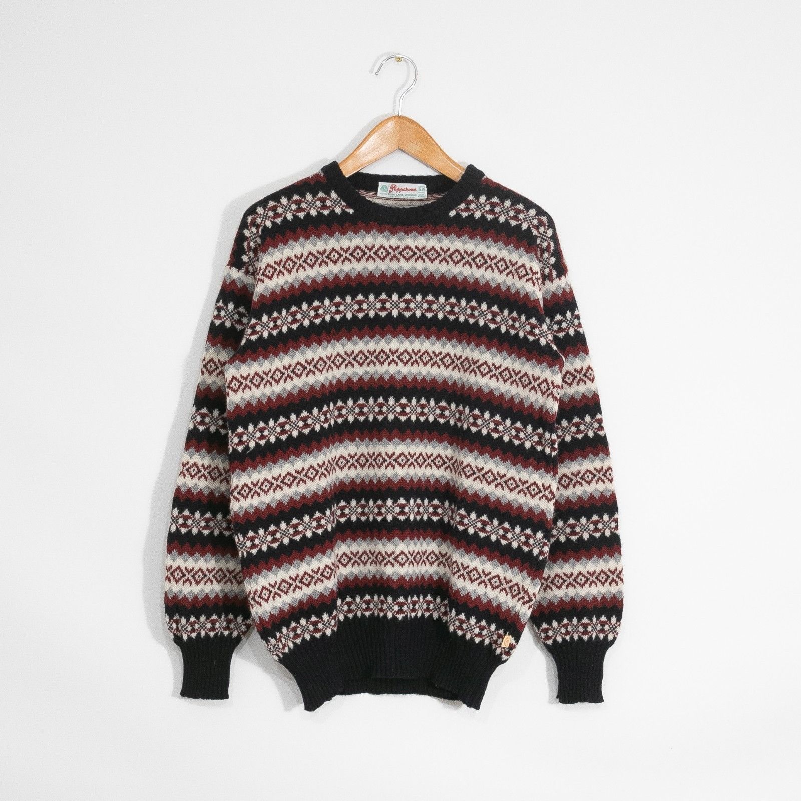 Vintage Vintage Italian Fair Isle Striped Wool Sweater Mens Medium Size US M / EU 48-50 / 2 - 1 Thumbnail