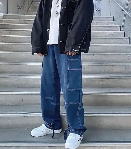 The Cast Blue Loose Straight Baggy Denim Pant Size US 31 - 2 Thumbnail