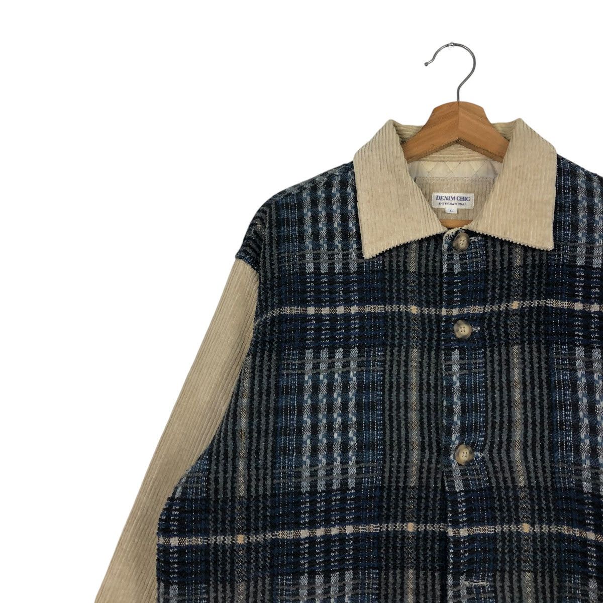 Japanese Brand 🔥PATCH WORK TARTAN DESIGN CHORE JACKET DENIM CHIC Size US L / EU 52-54 / 3 - 9 Thumbnail