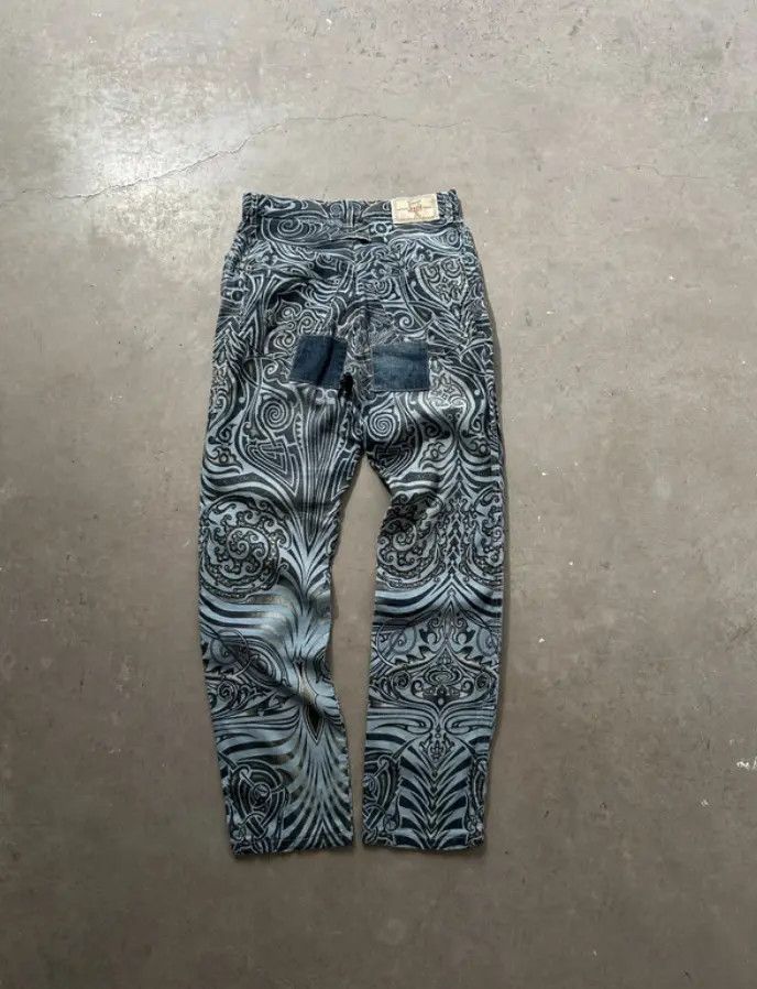 Jean Paul Gaultier Jean Paul Gaultier Jeans Graphic Tribal Denim Tattoo EX0124 Size 25" / US 0 / IT 36 - 2 Thumbnail